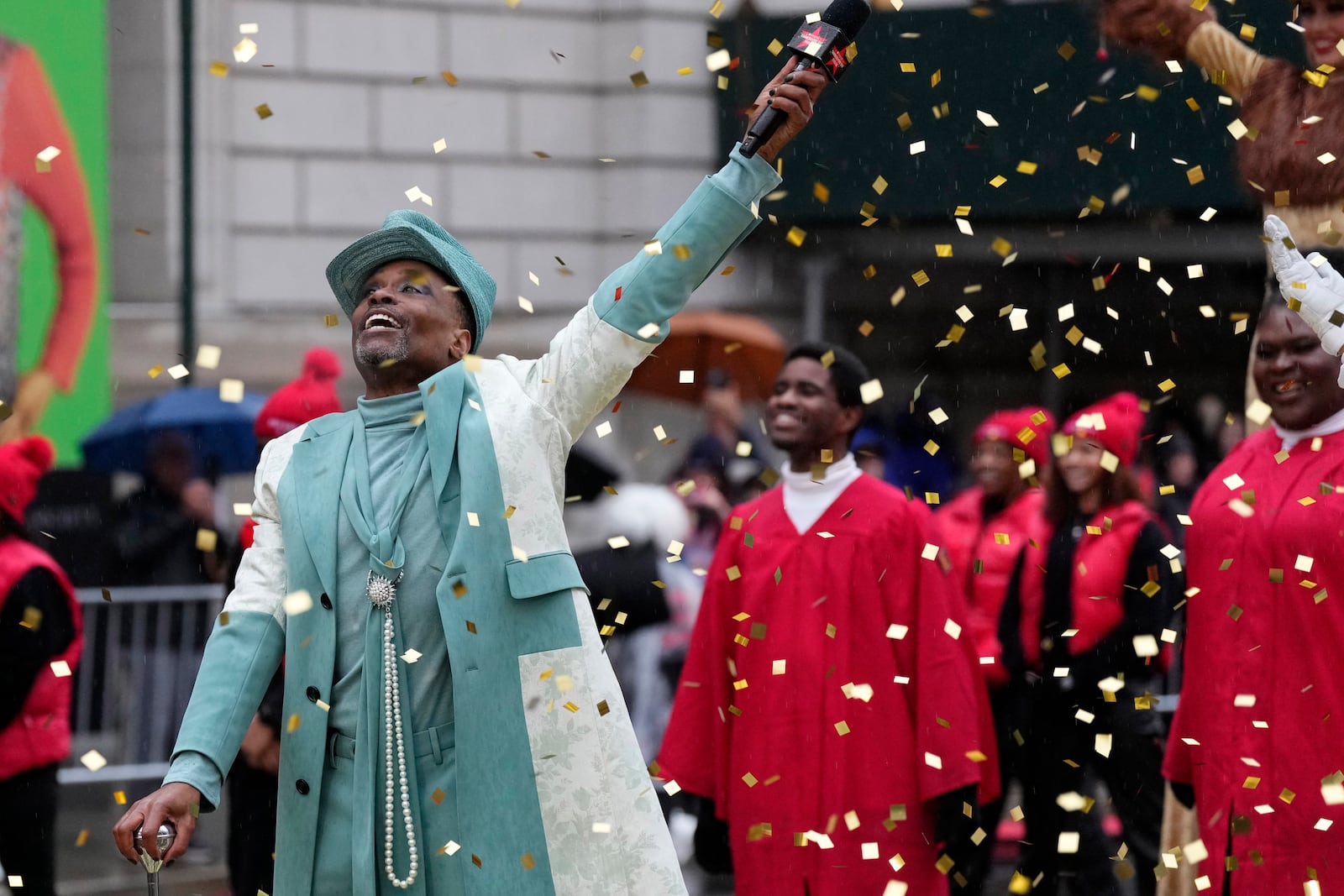 Billy Porter performs during the Macy's Thanksgiving Day Parade on Thursday, Nov. 28, 2024, in New York. (Photo by Charles Sykes/Invision/AP)