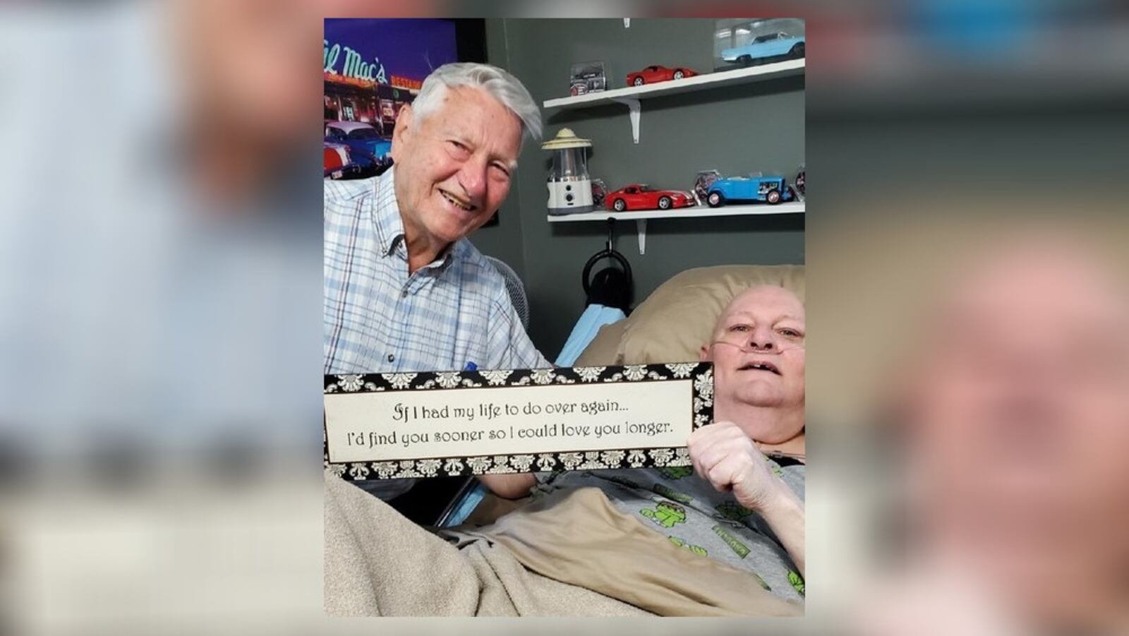 William Davis, 90, meets his 70-year-old half brother, Carl, of Miamisburg, for the first time Saturday, May 28, 2022. The two men may never have met if not for William's daughter's family tree search on genealogy site Ancestry.com. CONTRIBUTED