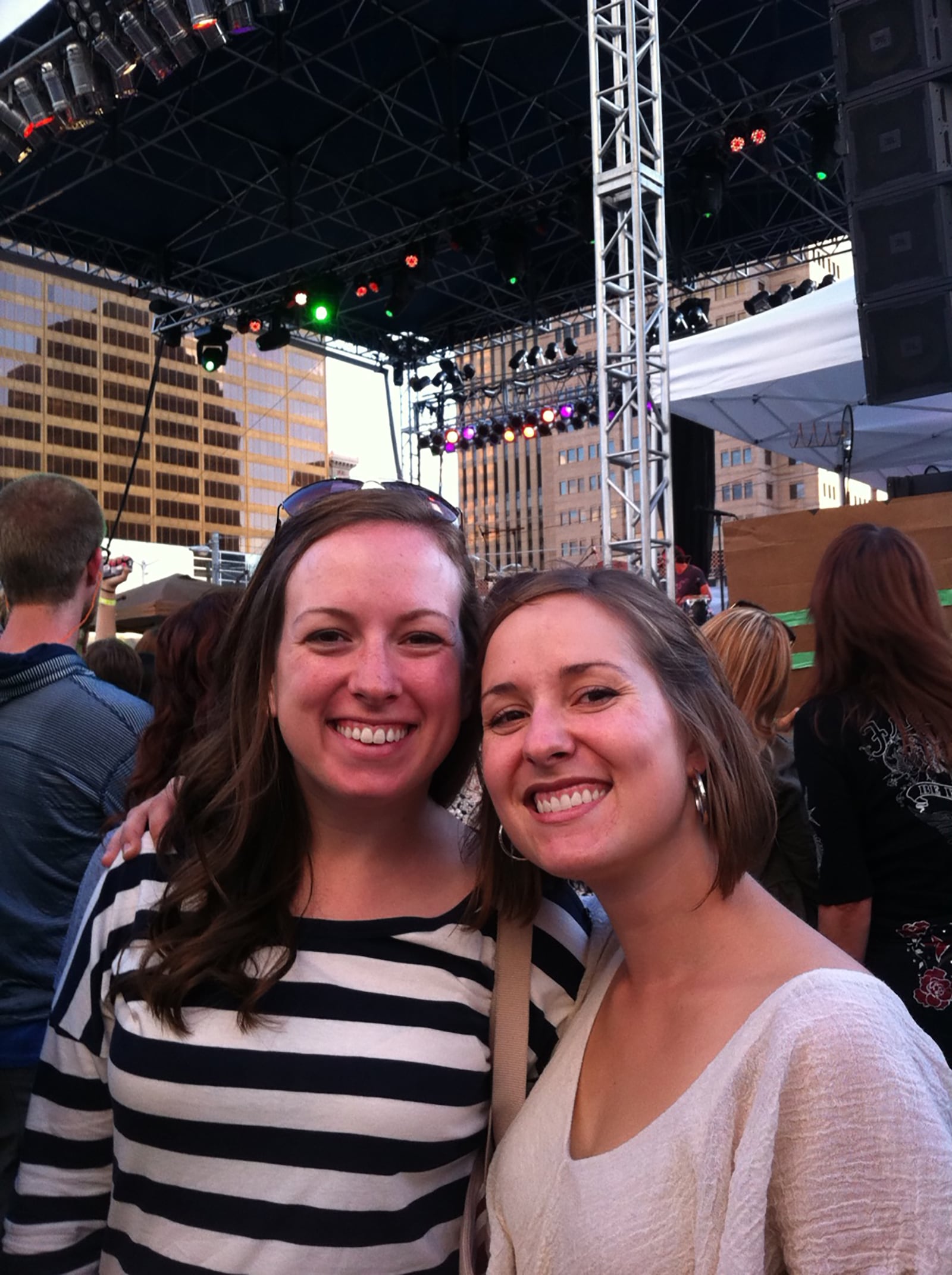 Wagner (l) with her sister, Alyssa Torres downtown Dayton in 2012. Wagner ended up following her older sister to UD and has now made Dayton her home.