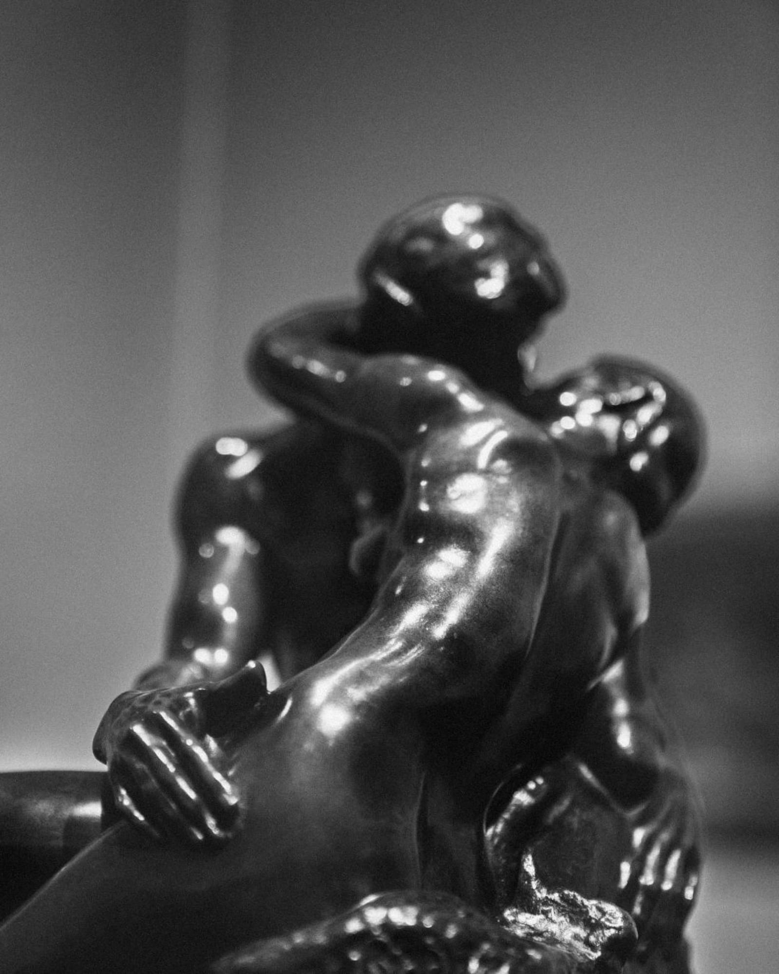 Le Baiser (The Kiss), Rodin, 1886, cast 1903, bronze, on loan from the Tia Collection, Santa Fe. Gallery 212.