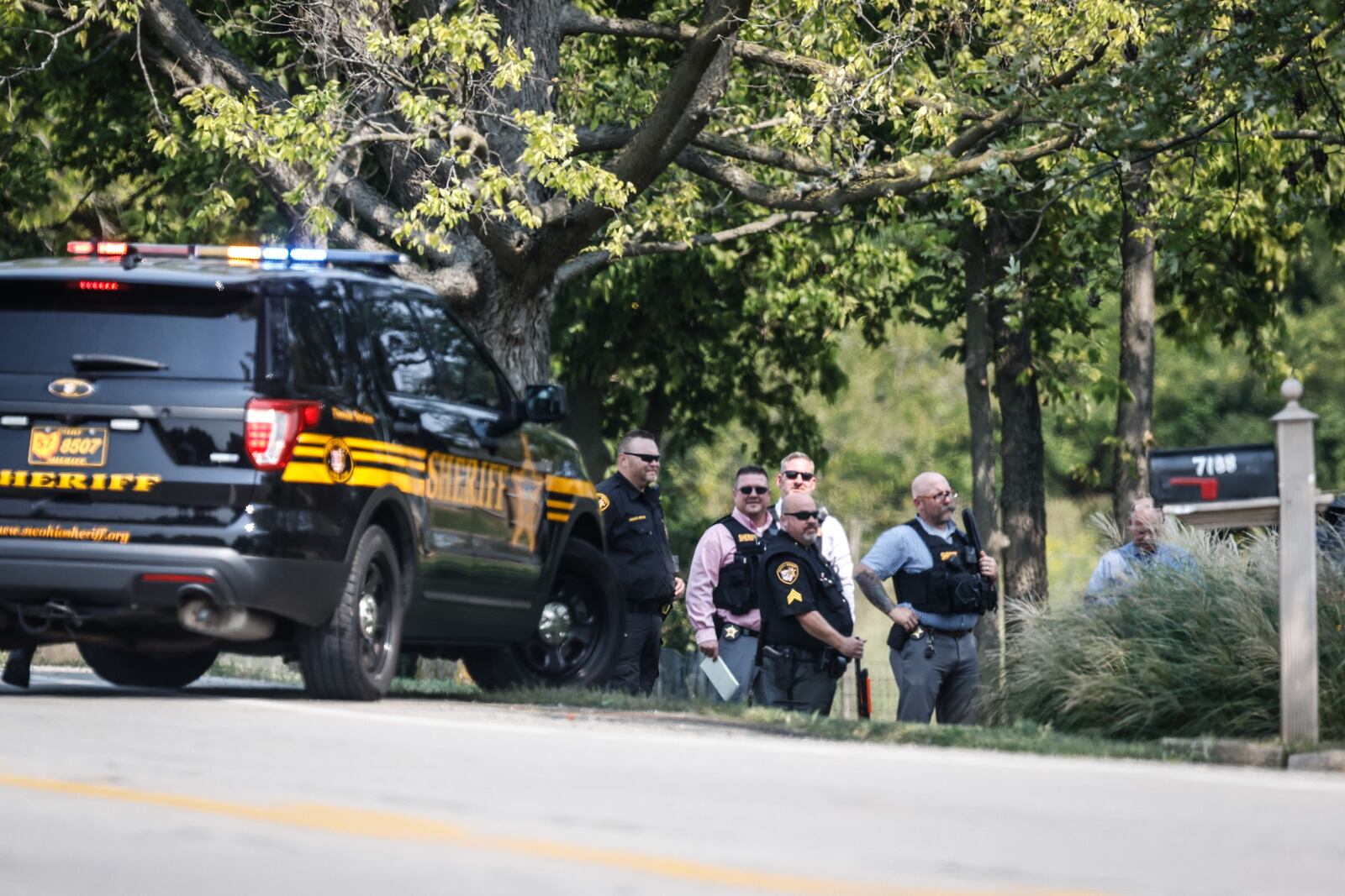 A standoff was underway Monday afternoon, Sept. 13, 2021, after a man reportedly barricaded himself inside a home near the intersection of state Route 4 and Farmersville West Carrollton Road in Jefferson Twp. JIM NOELKER/STAFF