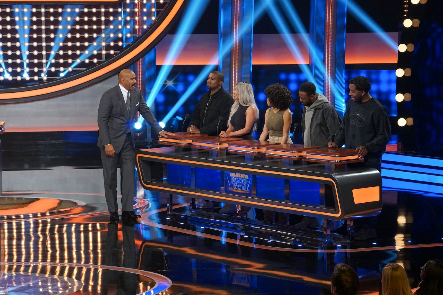 Photos: Kardashians vs. West on ABC’s ‘Celebrity Family Feud’