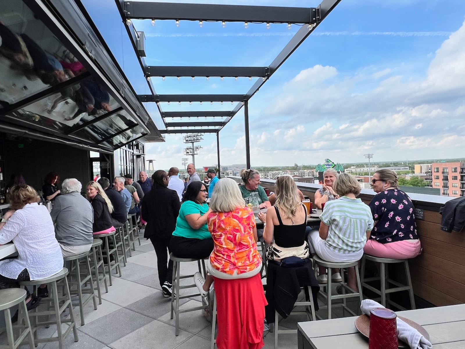 The rooftop terrace at the Foundry restaurant at the AC Hotel in downtown Dayton.