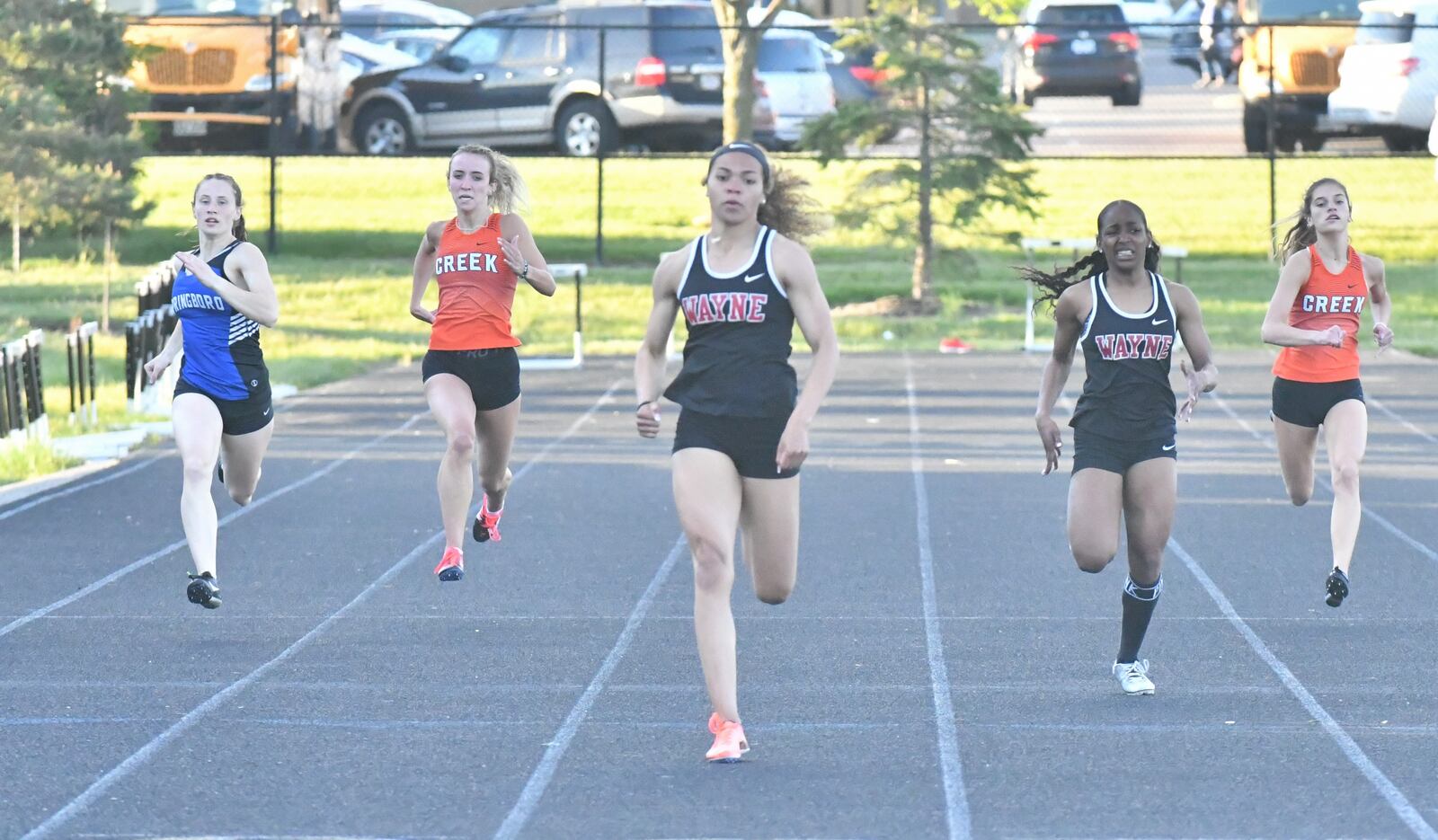 Wayne's Gianna Cameron set GWOC meet records in the 100 and 200 dashes. Greg Billing/CONTRIBUTED