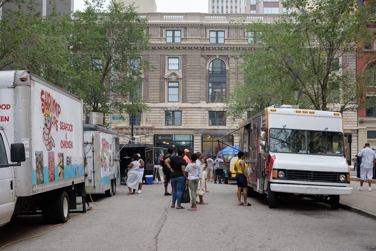 Art in the City returned in person to downtown Dayton on Saturday, August 7, 2021 after having been held as a virtual celebration in 2020. More than 300 artists participated in the event. Some of the many things to do included the Art in Architecture walk, the Arcade Festival to celebrate the public grand opening of The Arcade’s Rotunda which also featured vendors and food trucks on Fourth Street between Main and Ludlow Streets from Events by Tae Winston, Chalk the Block on Second Street, a massive street mural that attendees helped created with artist Boy Blue, an Artisan Market on Courthouse Square and so much more. Did we spot you there? TOM GILLIAM / CONTRIBUTING PHOTOGRAPHER