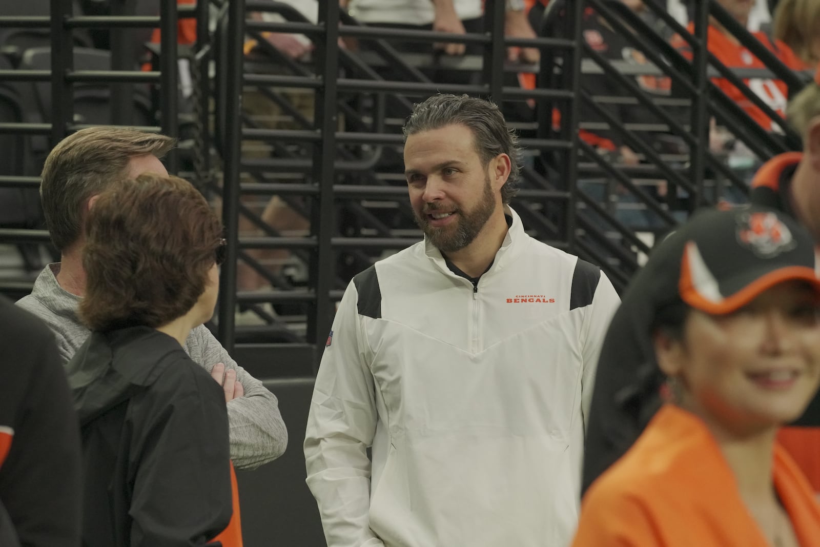 Ryan Holmes, of the Bengals, on the sideline.