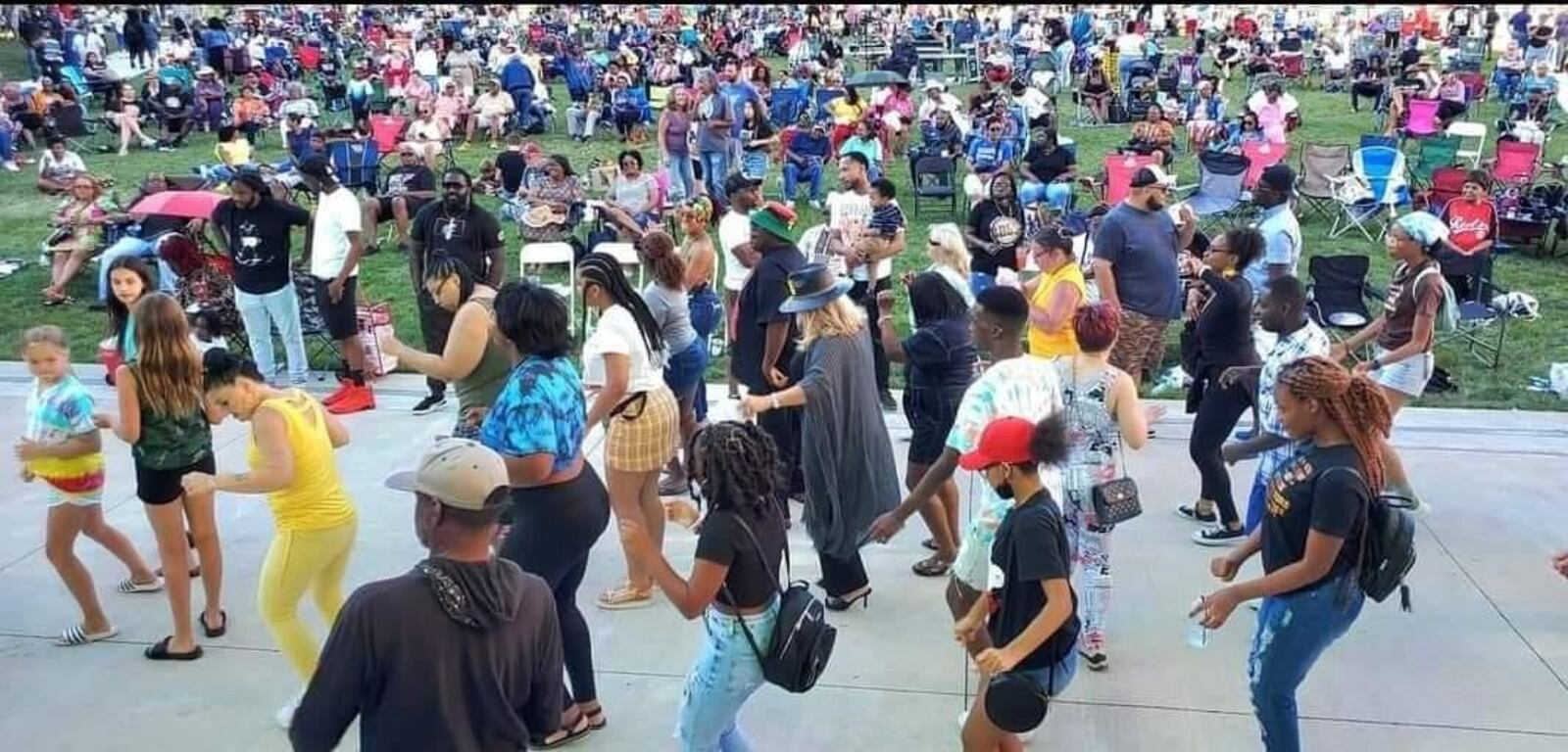 The community gathers on the Levitt Pavilion lawn in celebration of Juneteenth. This year's festivities will be held June 17. PHOTO COURTESY OF SIERRA LEONE