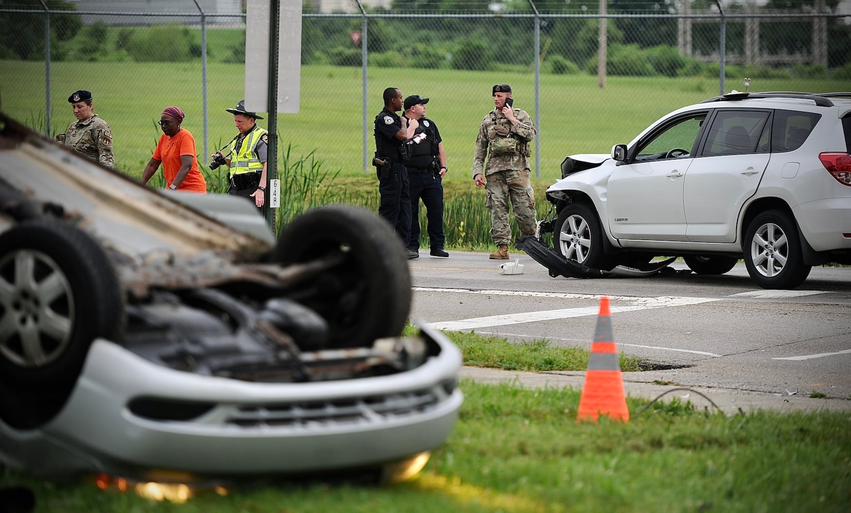 PHOTOS: Car overturns in Greene County crash