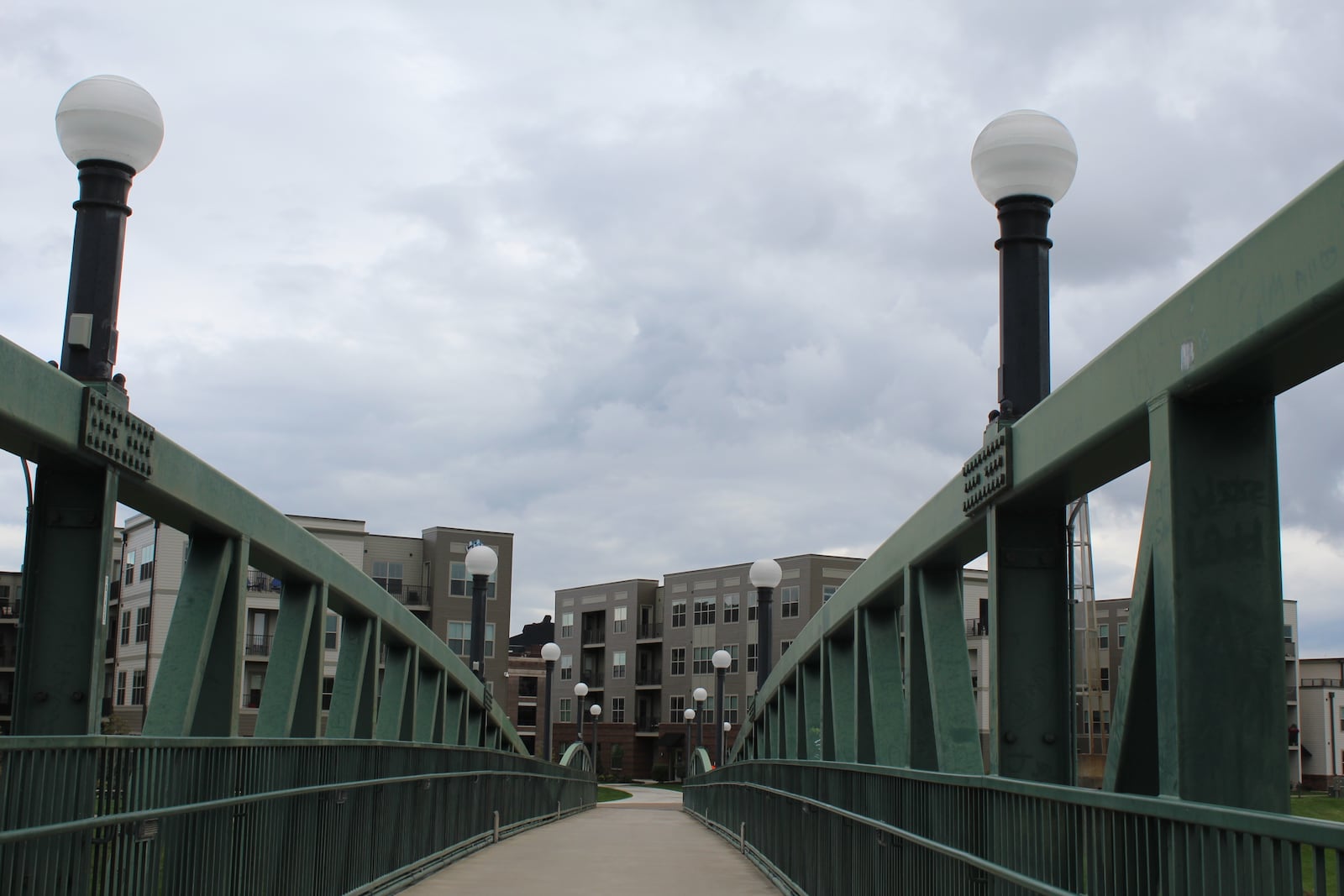 A view of the Water Street apartments from the bridge over the Mad River. CORNELIUS FROLIK / STAFF