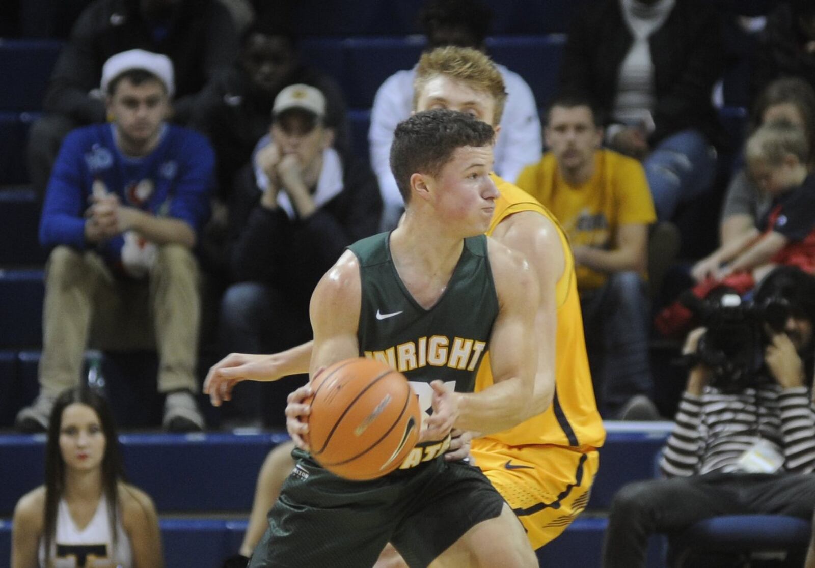 WSU’s Cole Gentry sees his first action as a Raider since transferring from South Dakota State. Wright State defeated host Toledo 77-69 in a men’s college basketball game on Sat., Dec. 16, 2017. MARC PENDLETON / STAFF