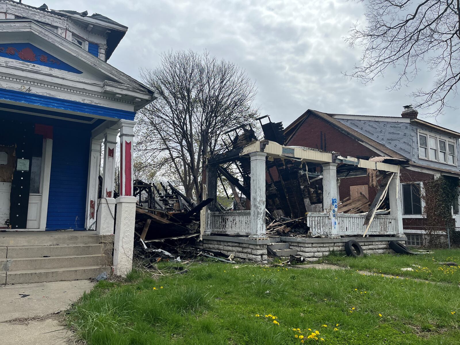 Earlier this year, a fire destroyed a vacant home at 28 Findlay St. in East Dayton and spread to a vacant home and an occupied home next door. CORNELIUS FROLIK / STAFF