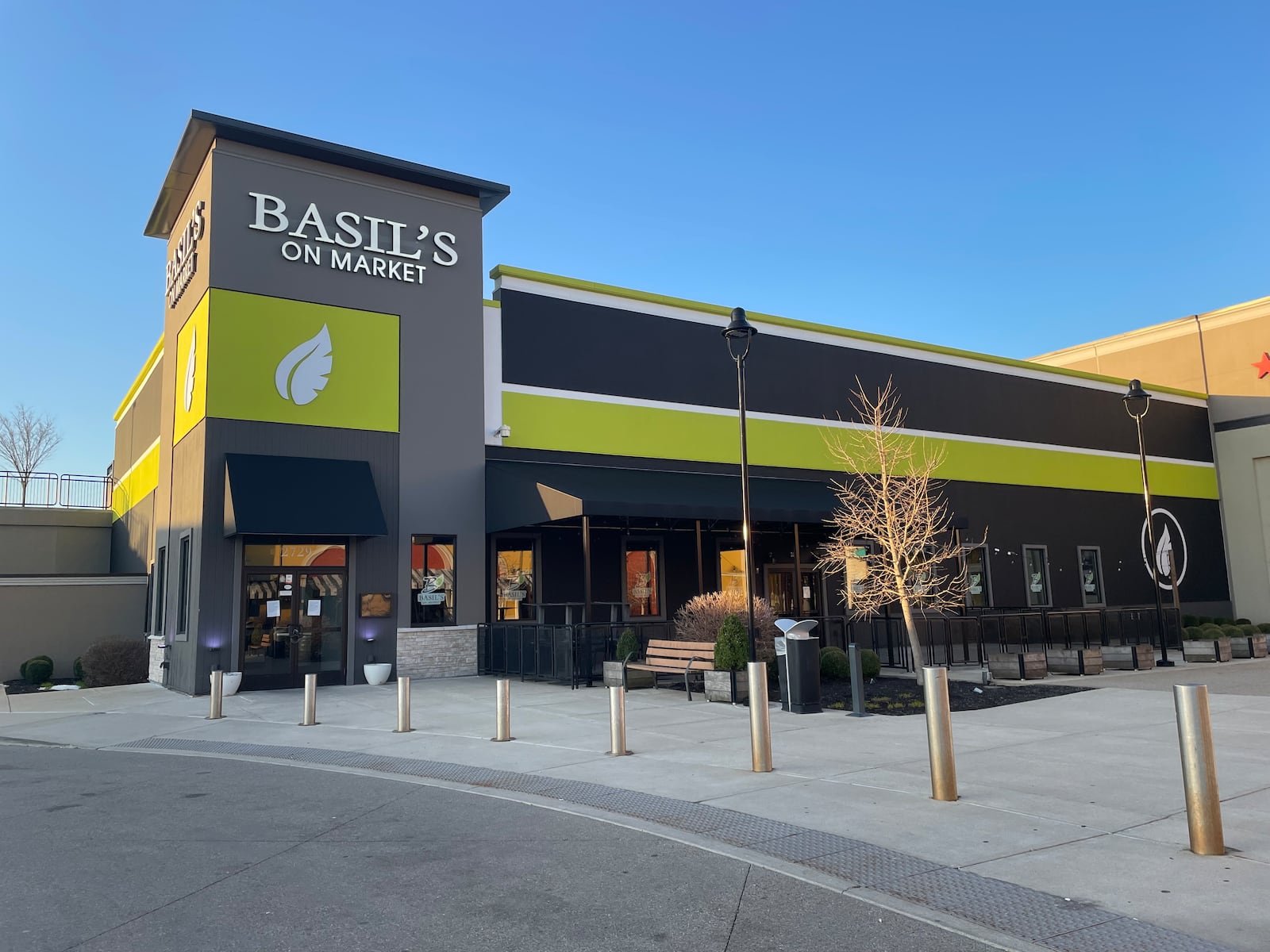 Basil’s On Market, located outside the main entrance of the Mall at Fairfield Commons in Beavercreek, is “ temporarily closed” for renovations and maintenance, according to a sign posted at the restaurant. NATALIE JONES/STAFF