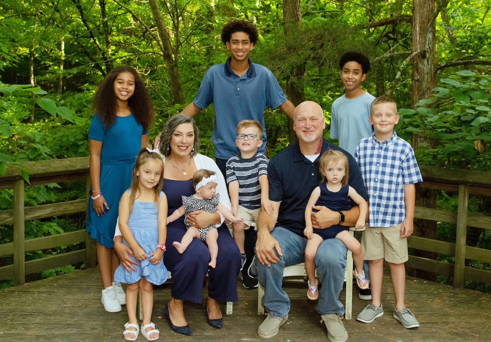 Tiffany and Tom Thompson with their grandchildren. CONTRIBUTED