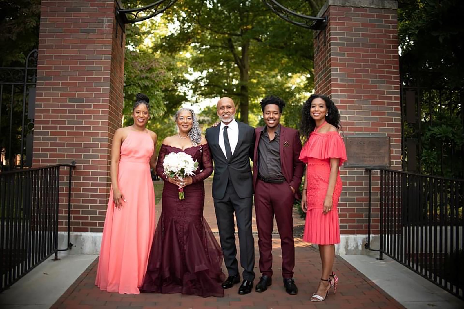 Patricia Smith Griffin, second from left, is working to preserve generations of her family’s history while creating her own. She is shown with daughter JaQuelynn Griffin, left, her husband Darryl Griffin, son Jared Griffin and daughter Elliot Imani Griffin. Patricia Smith Griffin met her husband at Ohio University while they were students there. They renewed their vows on the campus when they celebrated their 40th anniversary. CONTRIBUTED
