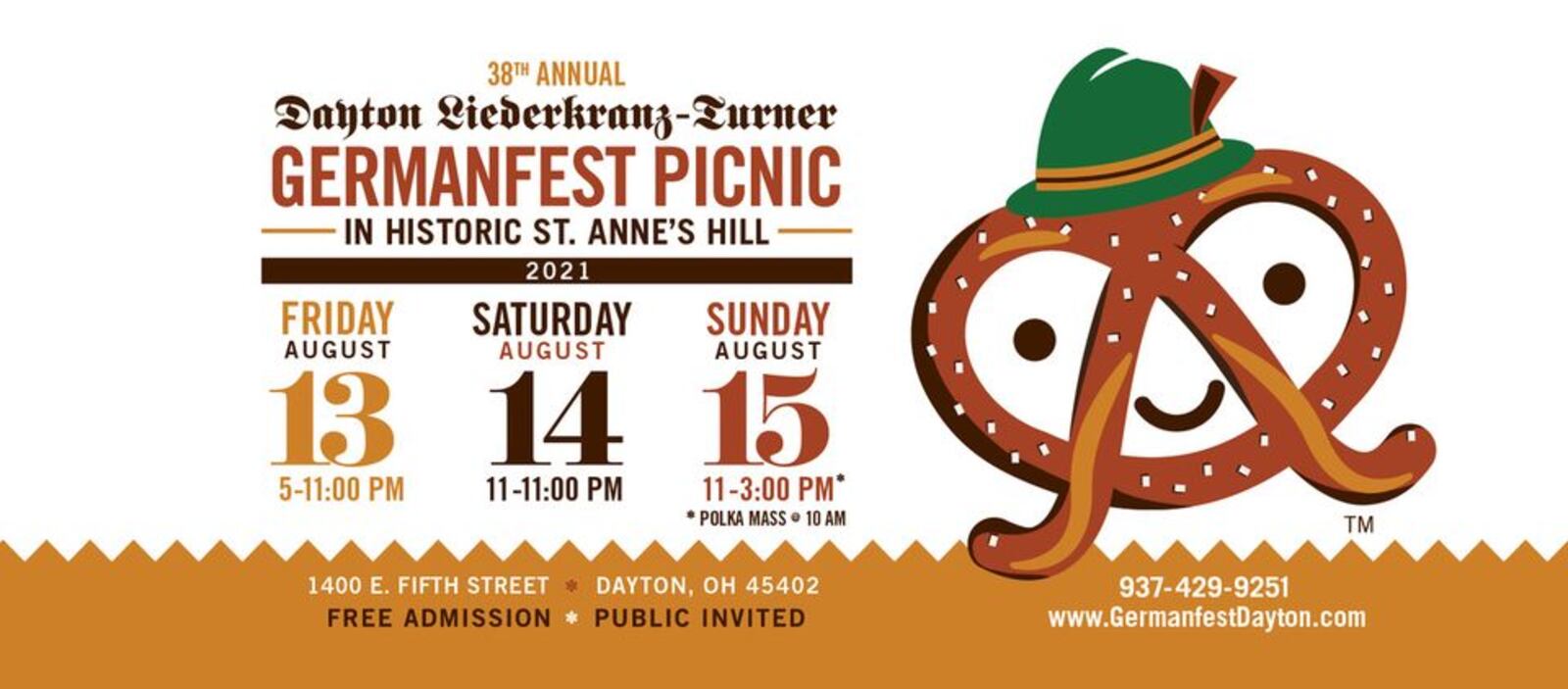 The Germanfest Picnic is set to take place Friday, Aug. 13 through Sunday, Aug. 15 at St. Anne's Hill in Dayton.