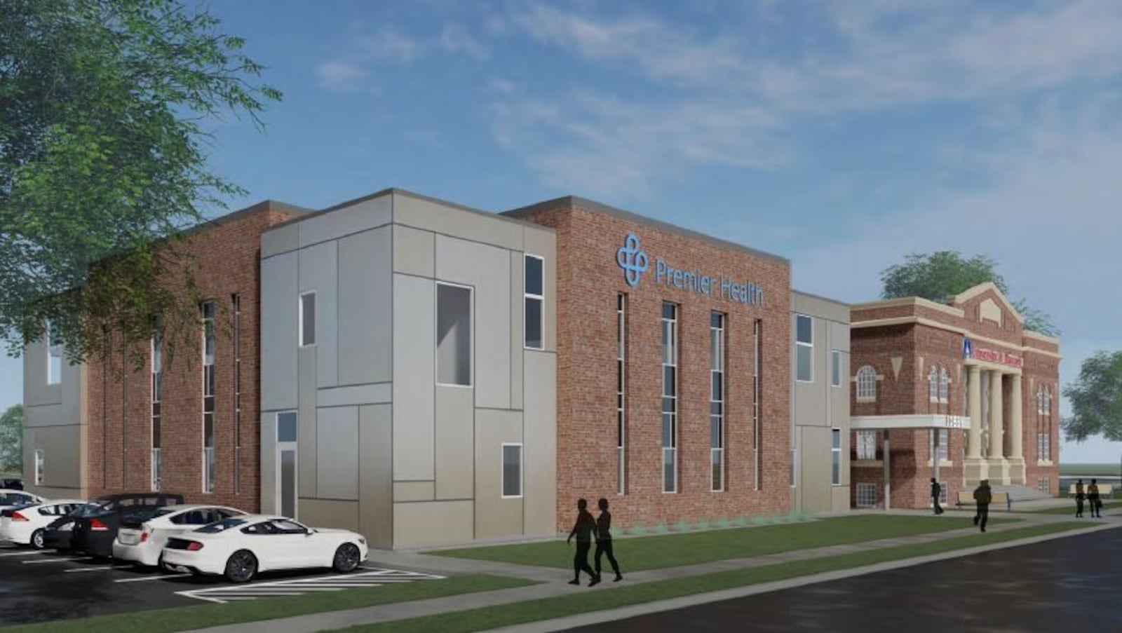 A rendering of the new medical facility planned for the South Park United Methodist Church property on Brown Street near the University of Dayton. CONTRIBUTED