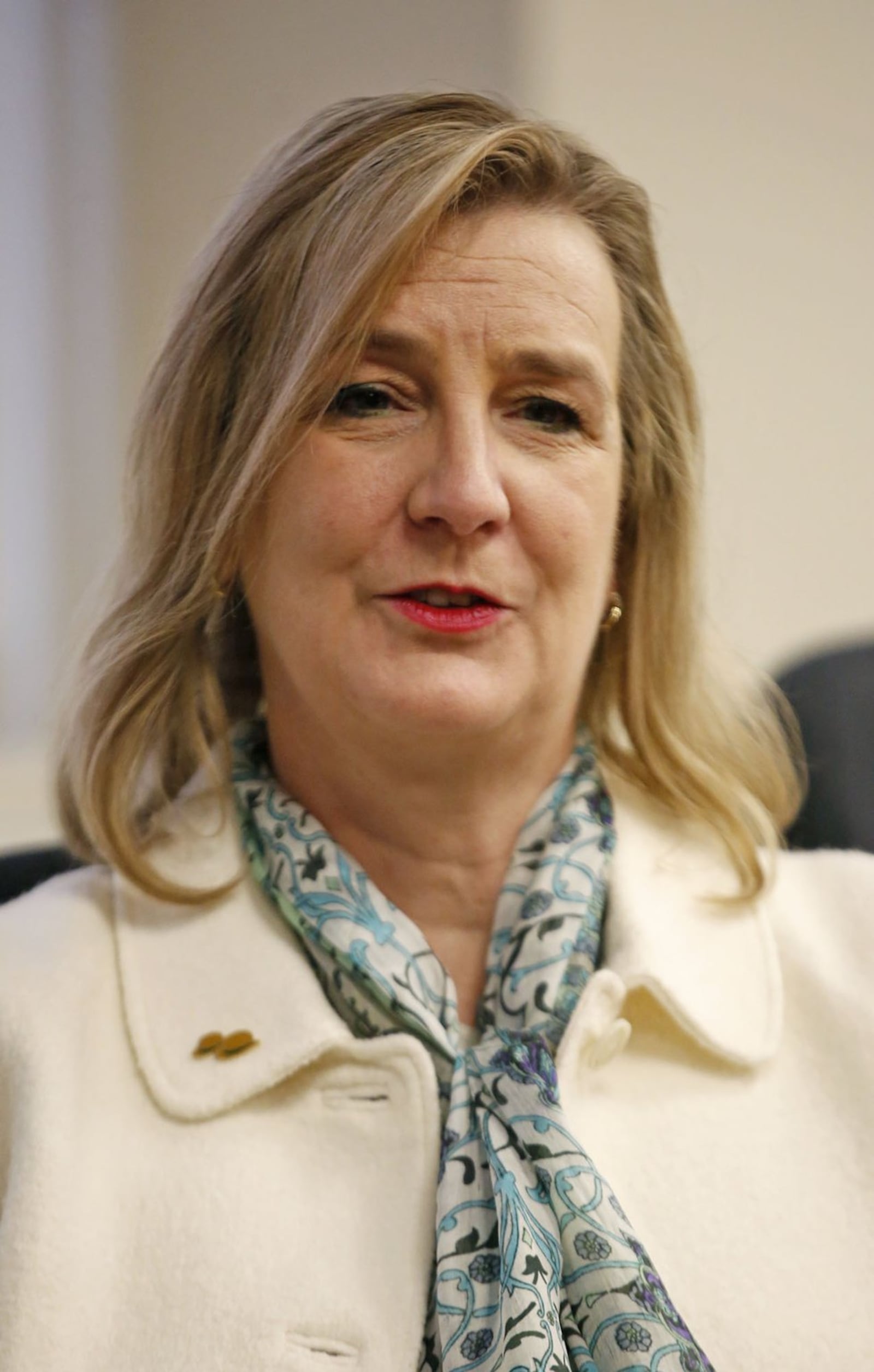 Wright State University president Cheryl Schrader spoke to reporters at the Dayton Daily News on Thursday, January 17, 2019 about the impending strike by the faculty union on Tuesday, January 22. TY GREENLEES / STAFF