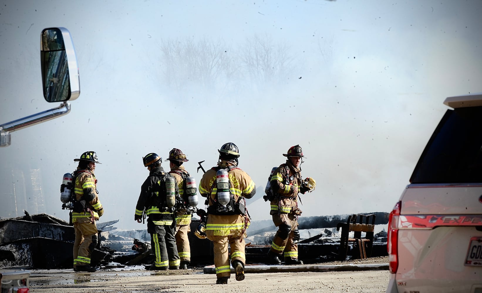 100-year-old barn burns at Siebenthaler’s Garden Center in Beavercreek Twp.