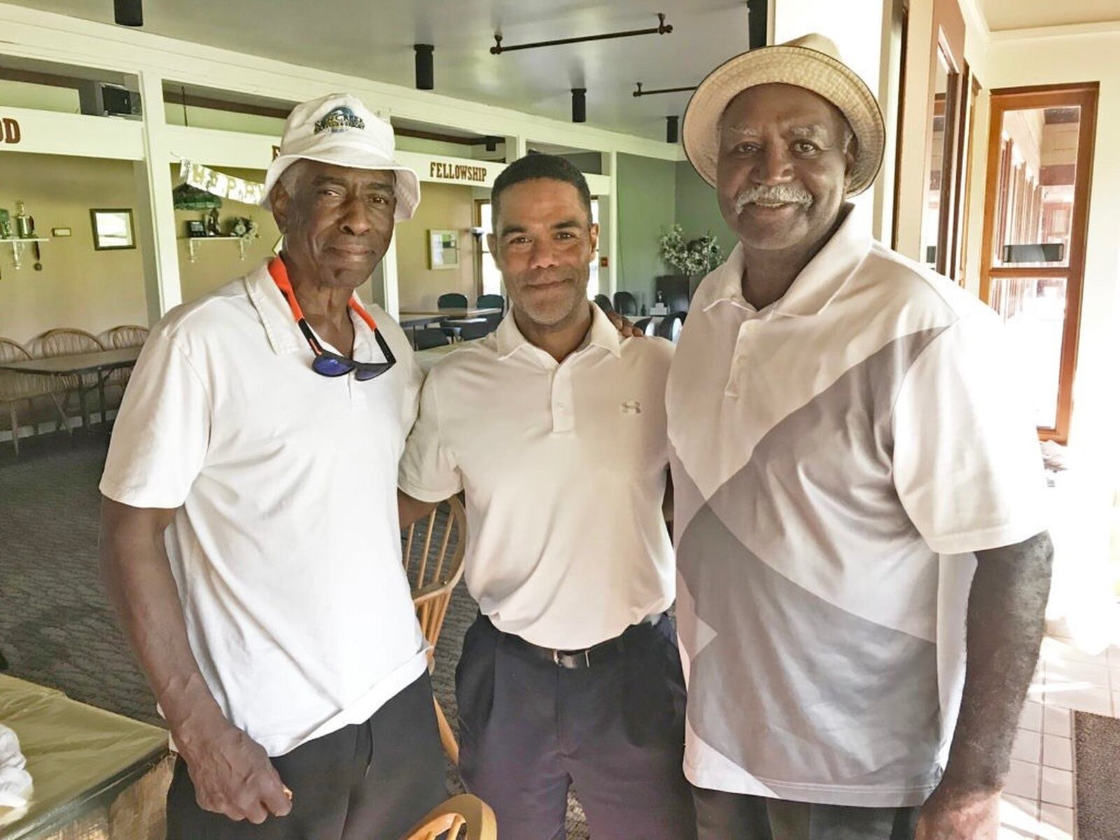 Former Dayton mayor Clay Dixon (right) with Bobbie Hicks (left) and Ralph Donaldson —- Madden Men s Association scramble winners in 2019. CONTRIBUTED