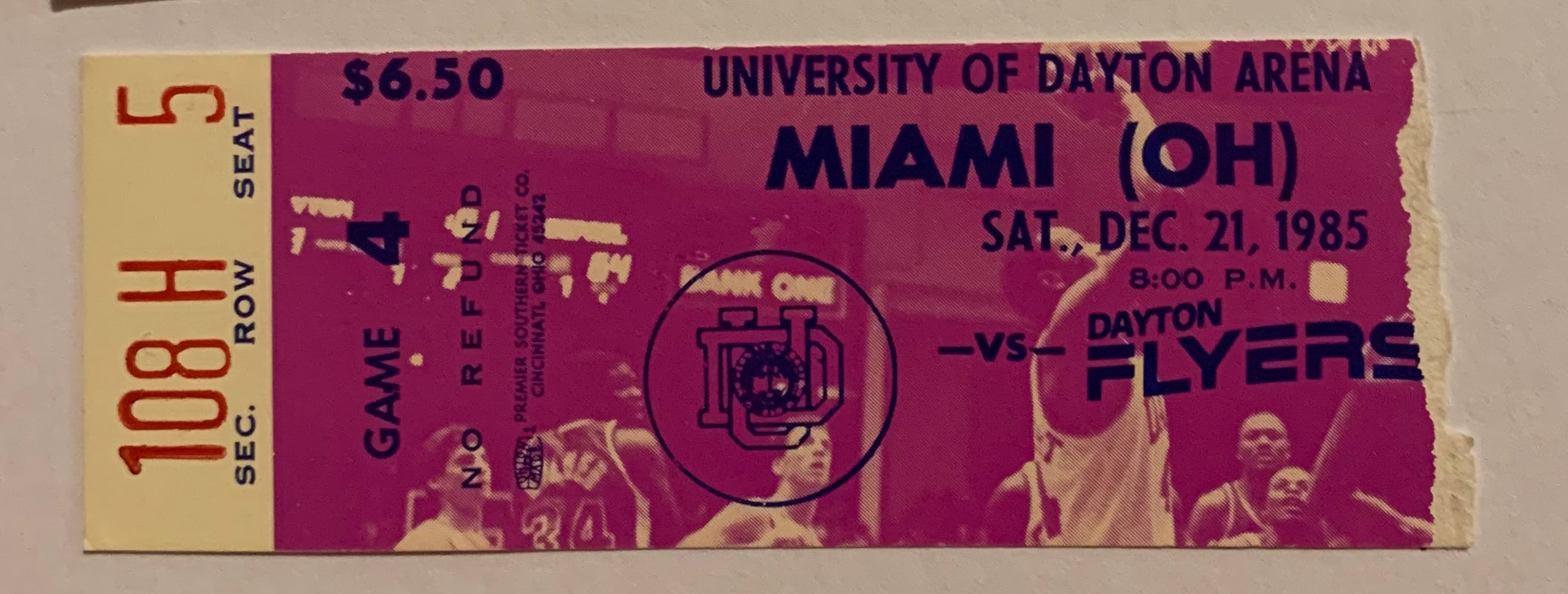 Dayton Flyers ticket stubs