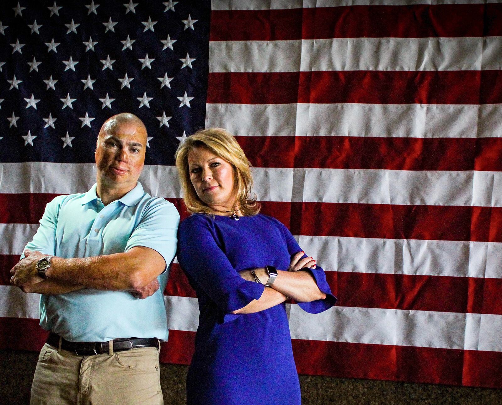 Cheryl Dillin poses with Shilo Harris in a pose they call "American Badass." CONTRIBUTED PHOTO