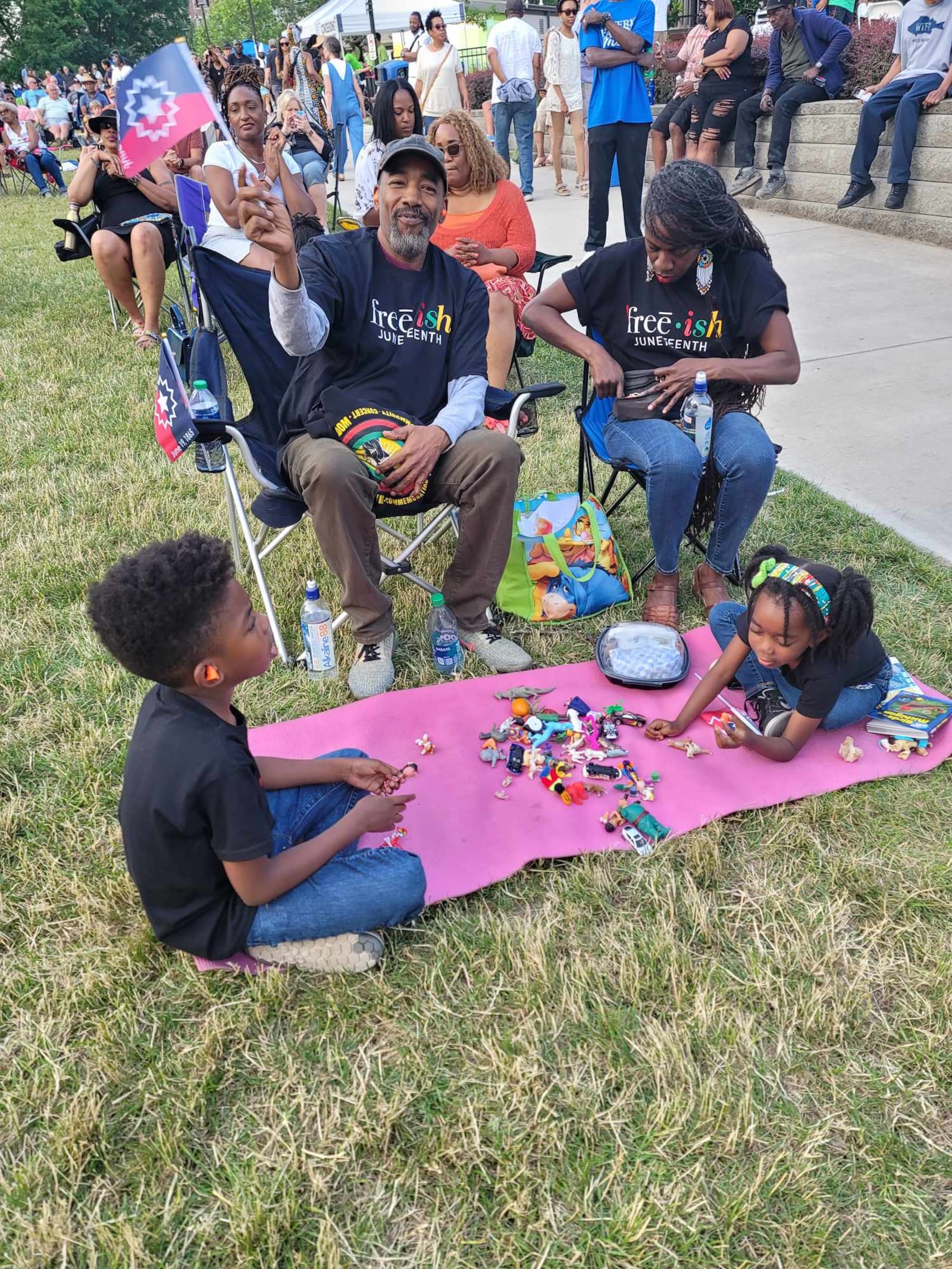 Families gather to enjoy the Levitt Pavilion Juneteenth celebration. PHOTO COURTESY OF SIERRA LEONE