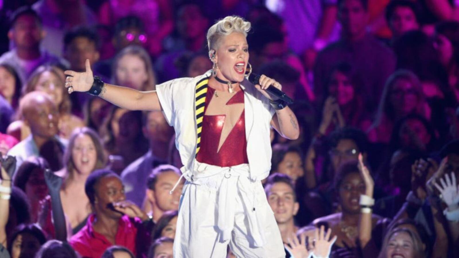 Pink will perform July 23 at Cincinnati's Great American Ball Park. Photo by Frederick M. Brown/Getty Images