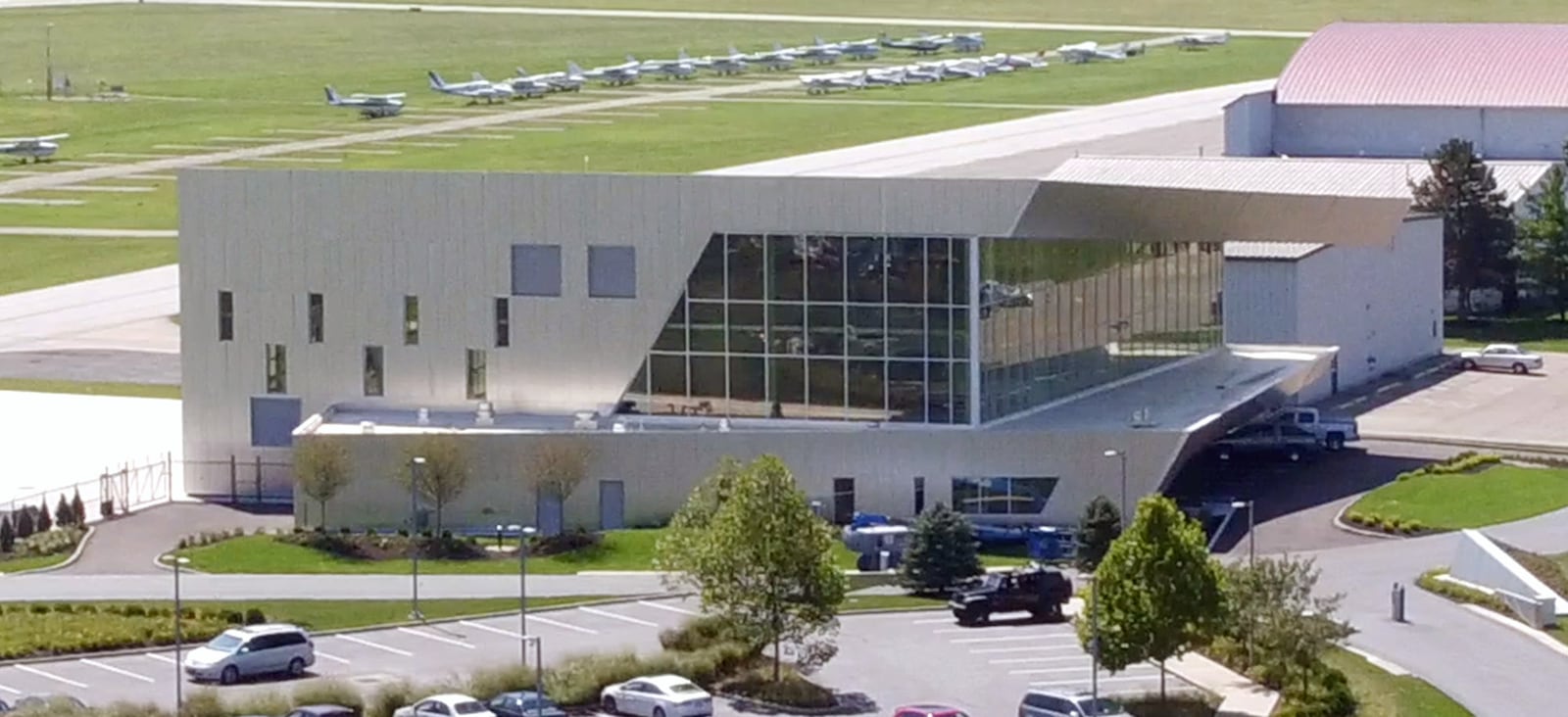 The Connor Group in Miami Twp. has built a new hangar on the Dayton-Wright Brothers Airport for its flight department next to its corporate headquarters at the corner of Austin Boulevard and Springboro Pike.   TY GREENLEES / STAFF