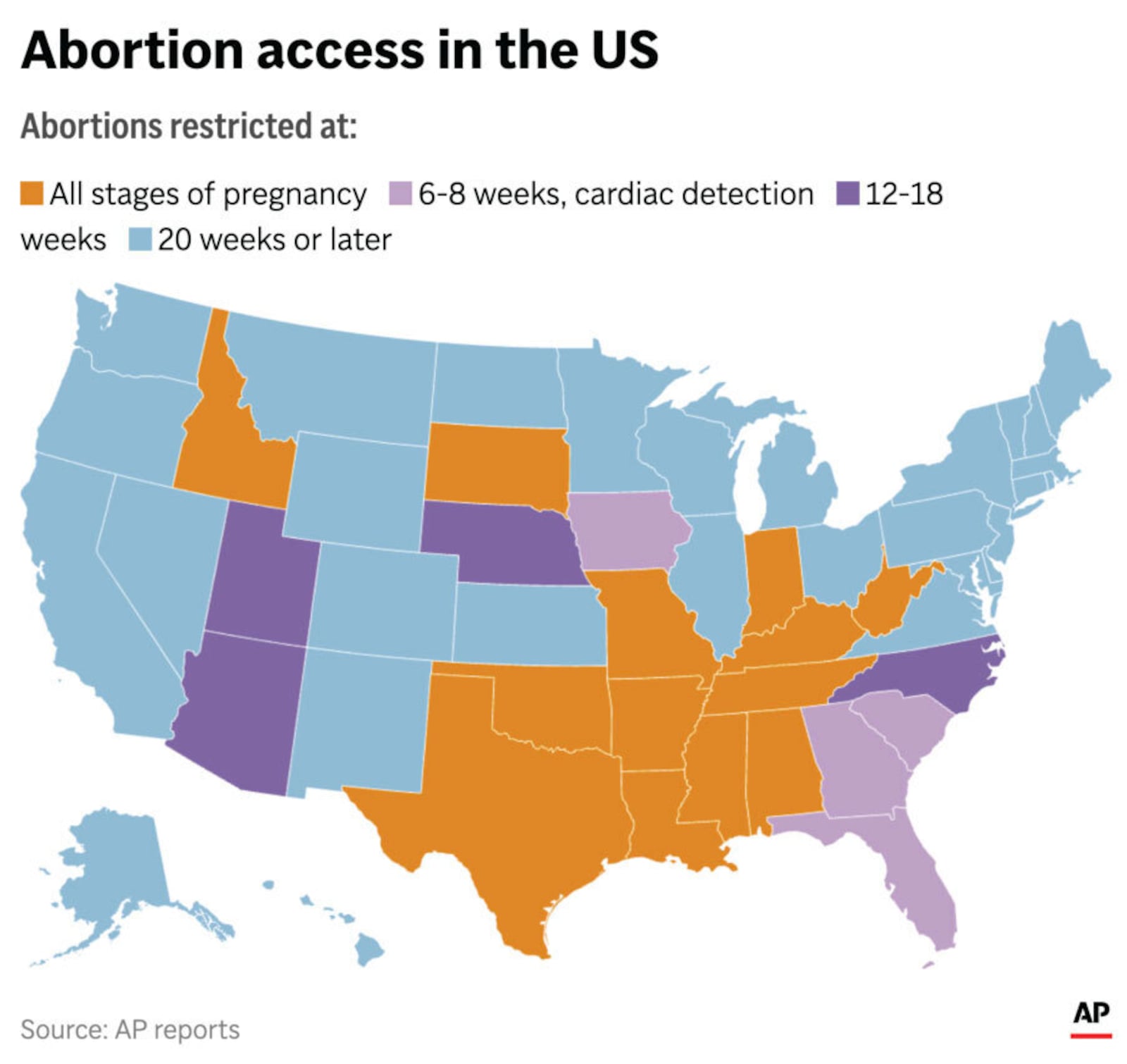 States have moved in different directions on abortion restrictions since the Supreme Court struck down a national right to abortion in 2022. (AP Digital Embed)