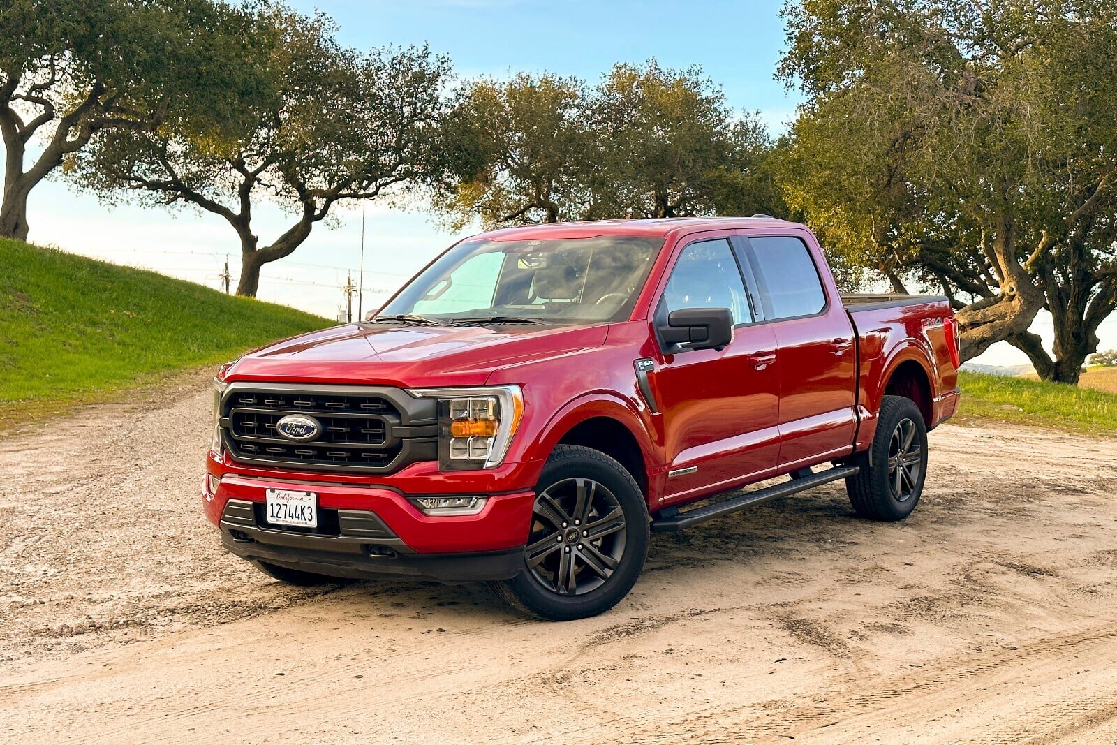 This photo provided by Edmunds shows a 2021 F-150. Equipped with the hybrid engine, the F-150 gets up to an EPA-estimated 25 mpg combined. (Courtesy of Edmunds via AP)