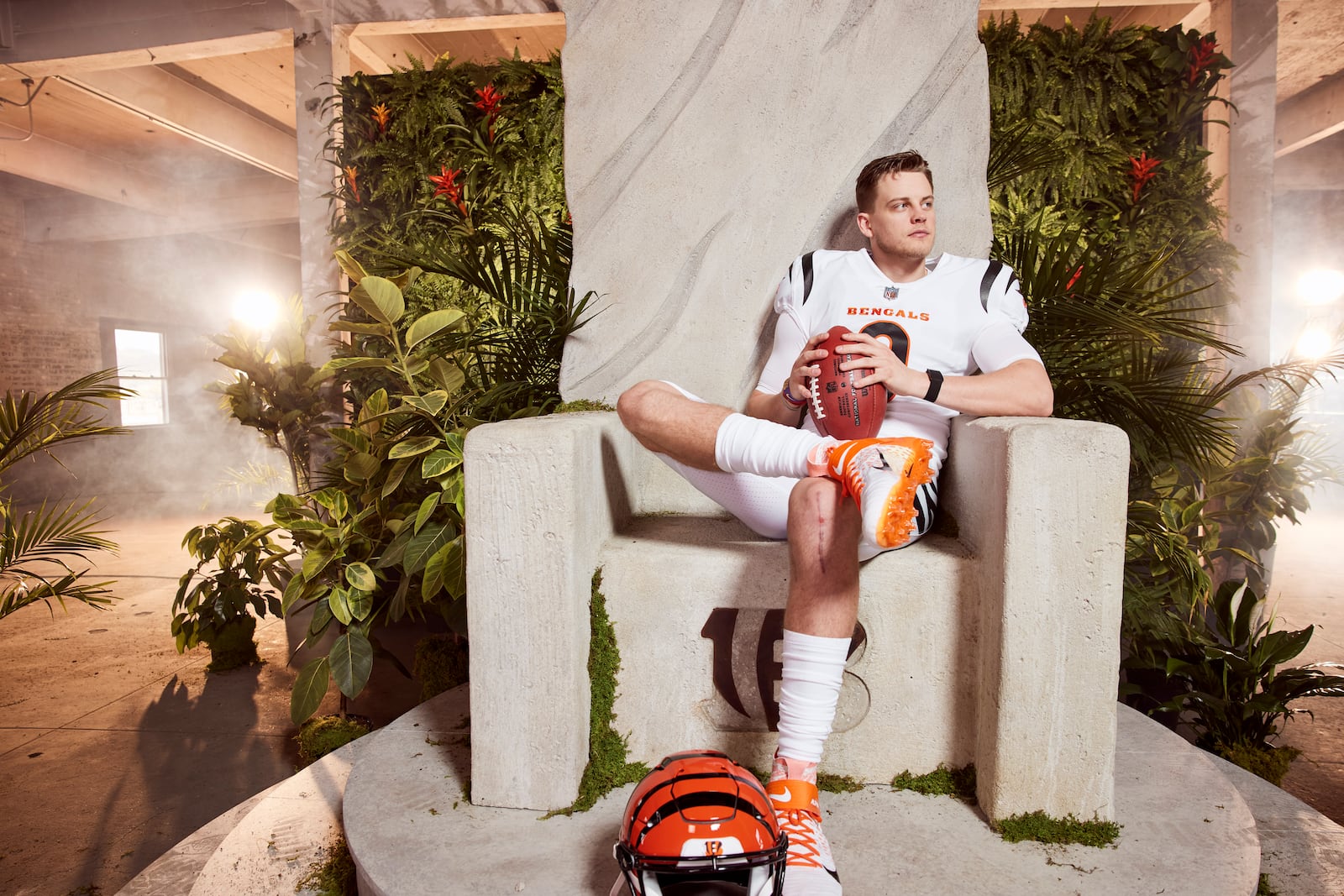 Bengals quarterback Joe Burrow modeling one of the new uniforms the team unveiled Monday. Bengals photo