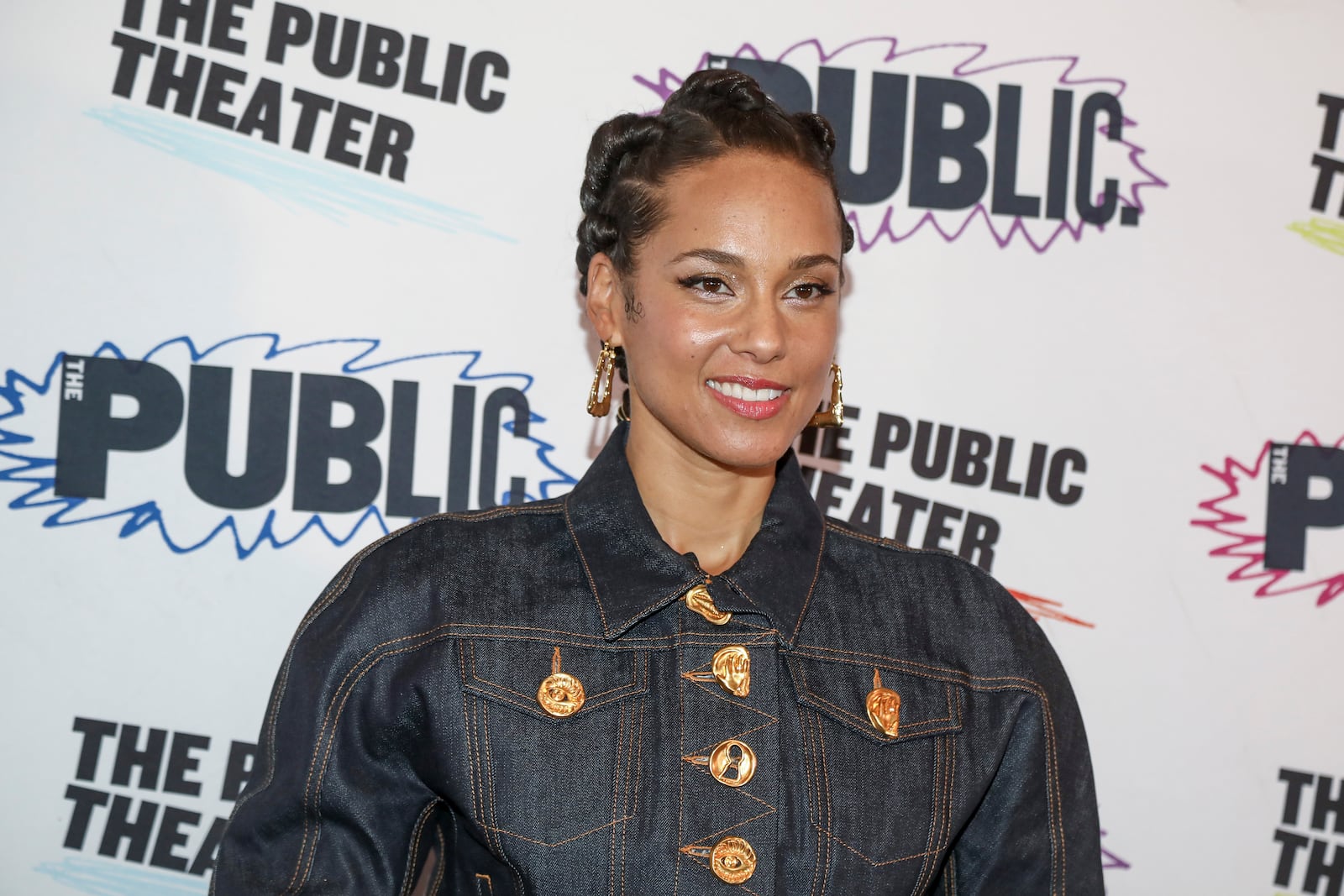 Alicia Keys attends the "Hell's Kitchen" Off-Broadway opening night at The Public Theater on Sunday, Nov. 19, 2023, in New York. (Photo by Andy Kropa/Invision/AP)