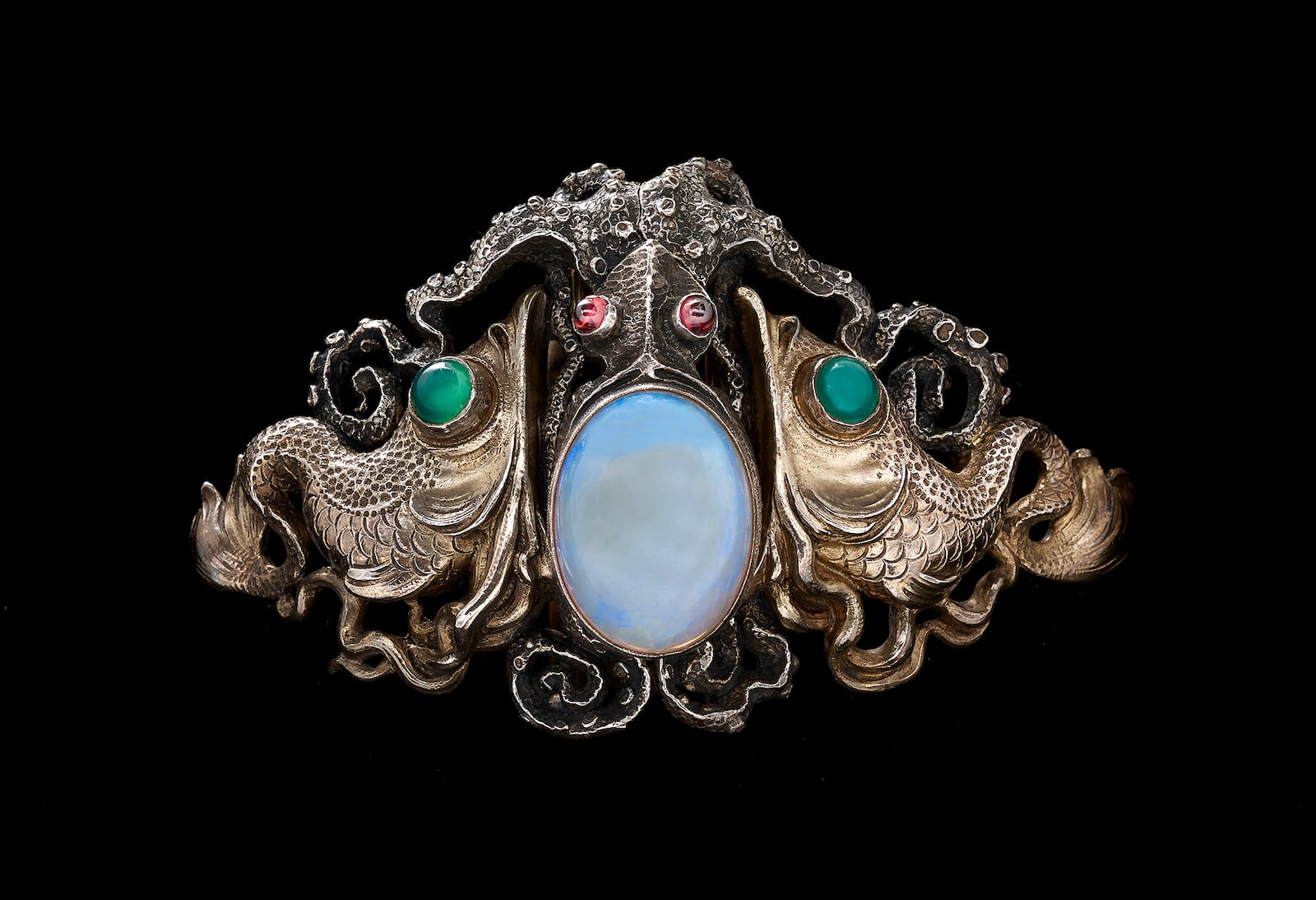 "Maker & Muse: Women and Early 20th-Century Art Jewelry," will be one of the special exhibtions in 2019 commemorating the 100th year of the Dayton Art Institute. Wilhelm Lucas von Cranach, Octopus Waist Clasp, c. 1900. Silver-gilt, opal, garnet, chalcedony. Collection of Richard H. Driehaus Photograph by John Faier, Â© 2014 The Richard H. Driehaus Museum.