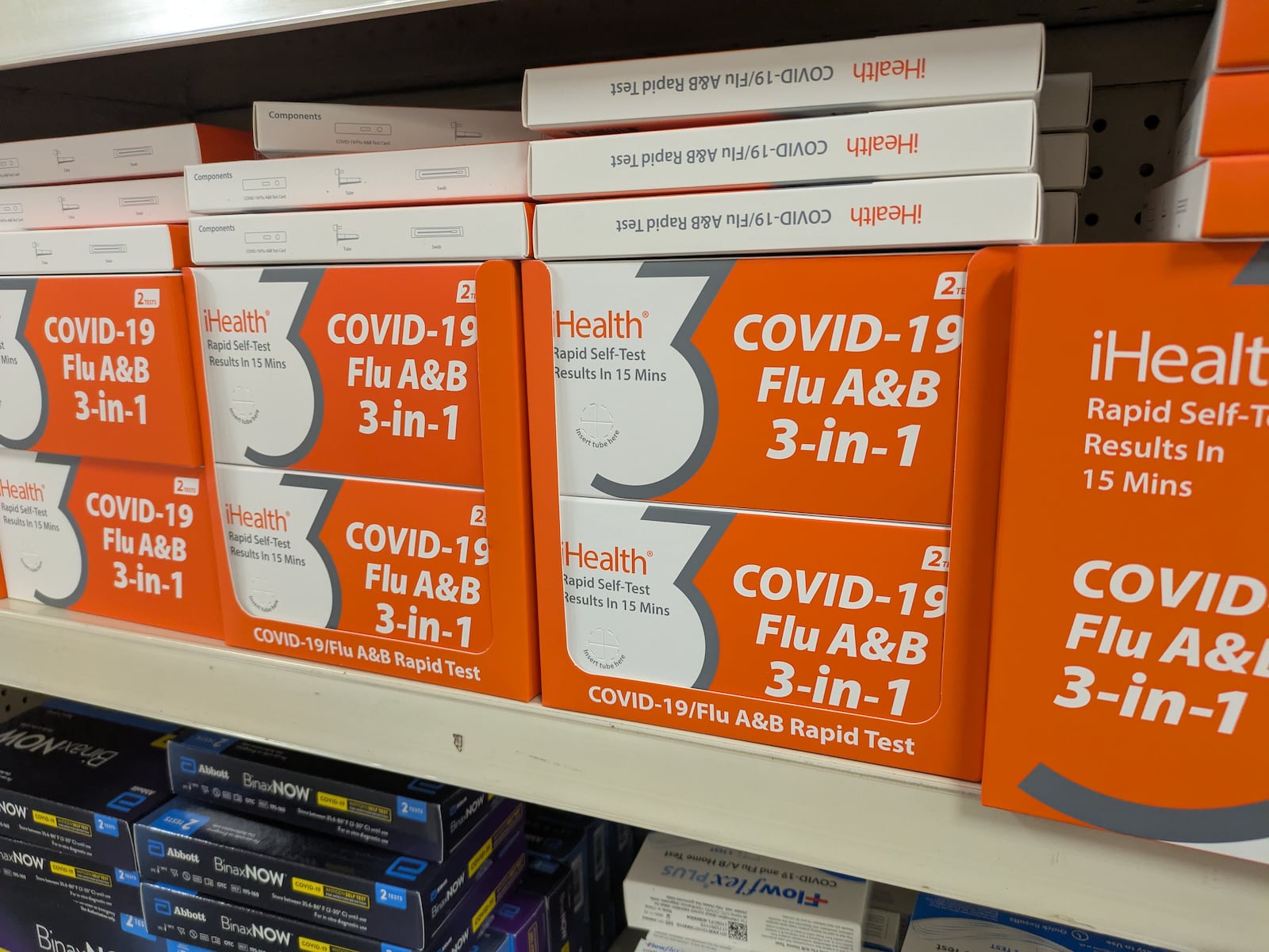 Dual COVID-19 and influenza tests are available at area stores and pharmacies. Flu activity is at a high in the state right now, according to the Ohio Department of Health. SAM WILDOW/STAFF