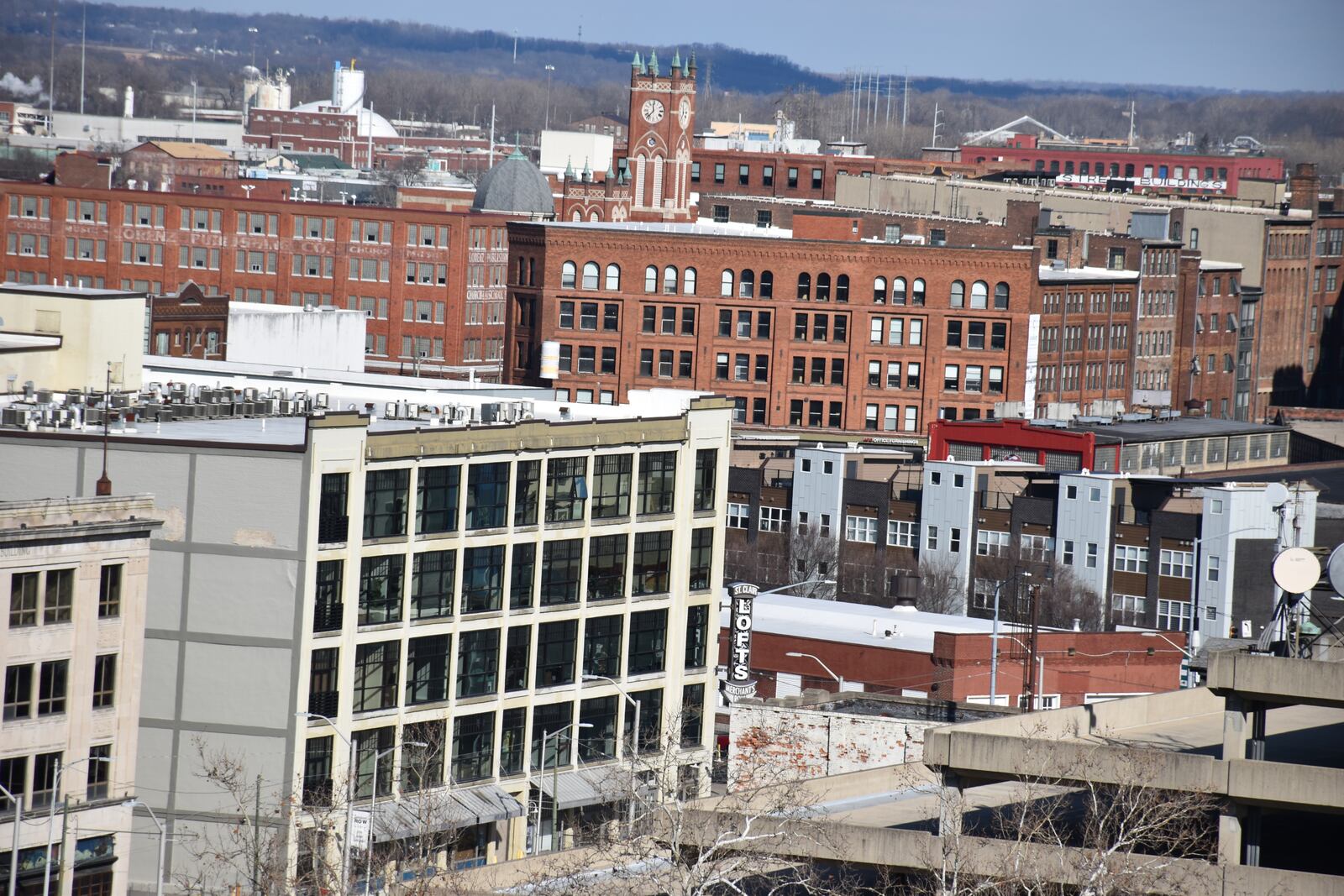 The St. Clair Lofts and other housing in downtown Dayton. CORNELIUS FROLIK / STAFF