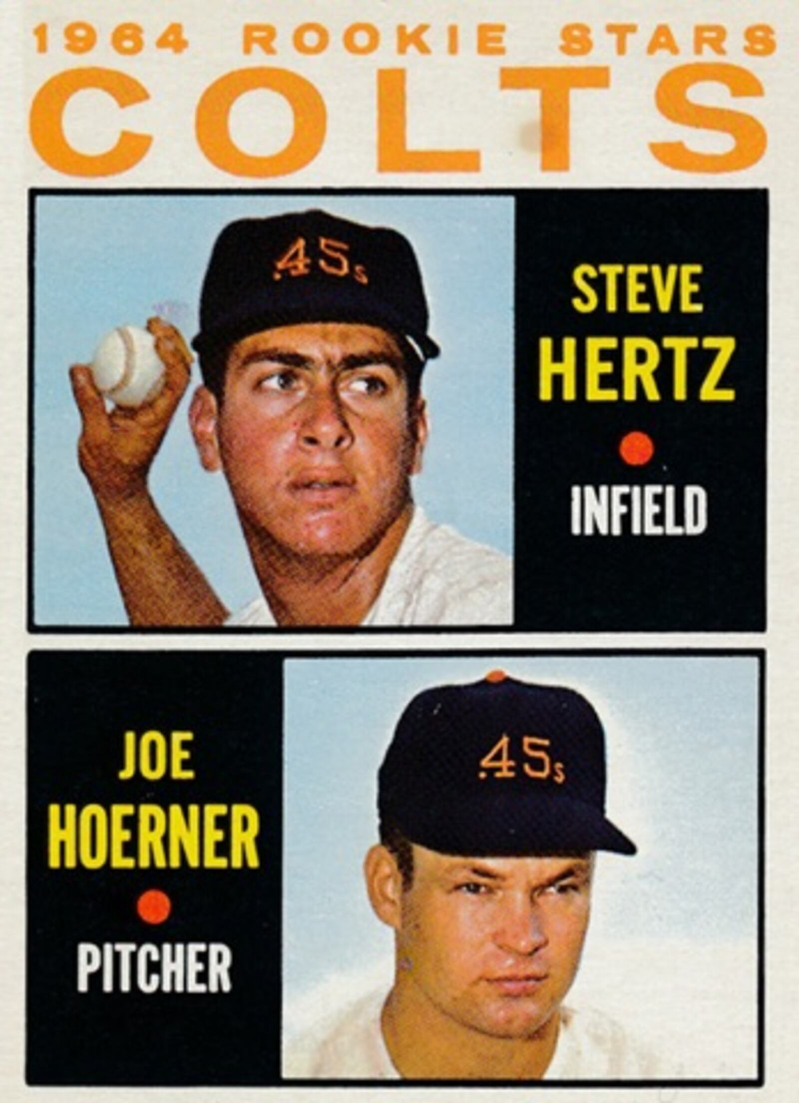 The Major Leage baseball card of Steve Hertz, who was just 19 when he joined the Houston Colt 45s  in 1964. He played just five games in the big leagues, but spent five years in the minor leagues, where he played 531 games with seven different teams in five different leagues CONTRIBUTED