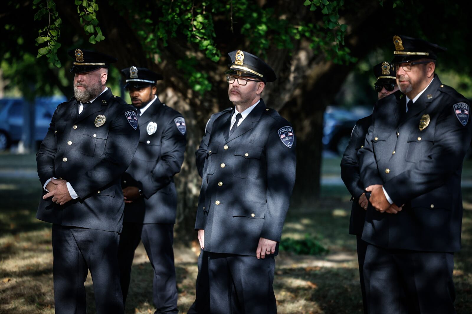 Fairborn first responders and residence gathered at Calamityville in Fairborn for the 911 Memorial Ceremony Wednesday September 2024. JIM NOELKER/STAFF