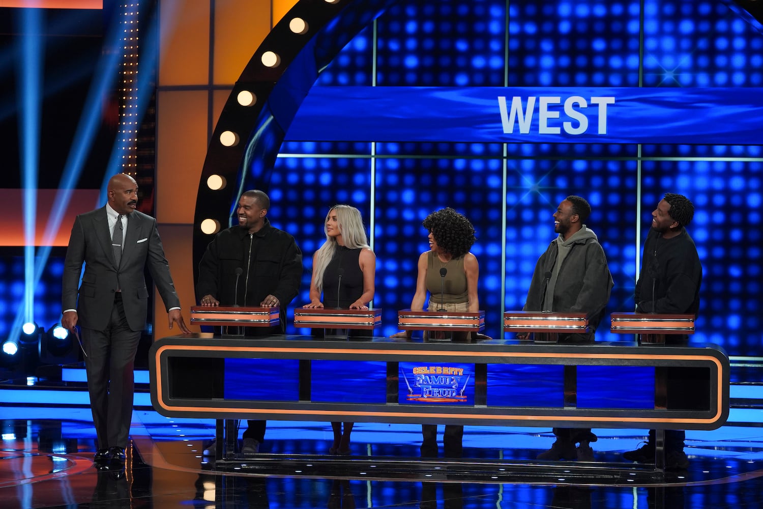 Photos: Kardashians vs. West on ABC’s ‘Celebrity Family Feud’