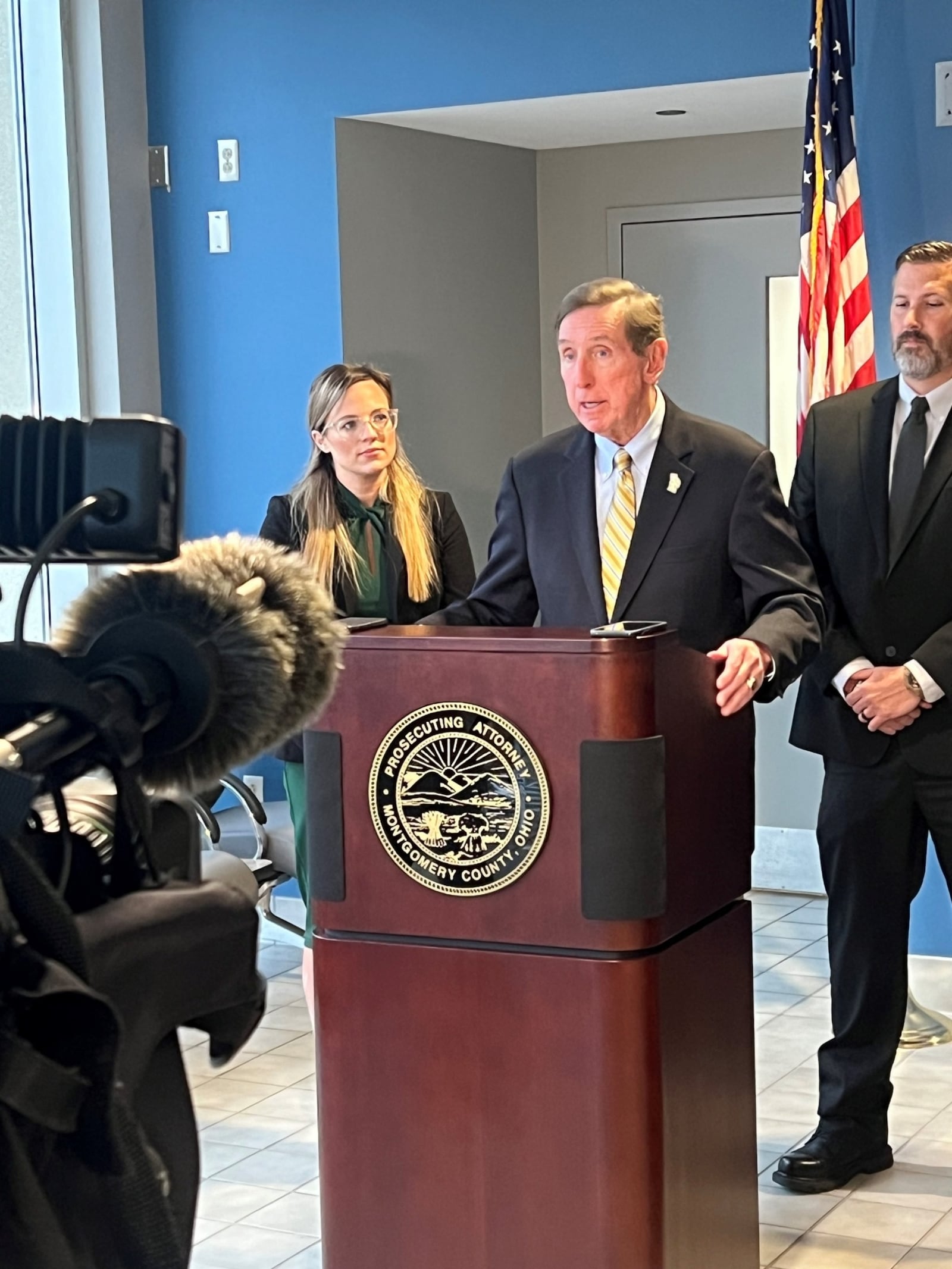 Montgomery County Prosecutor Mat Heck Jr. announces a 25-count indictment Monday, Nov. 20, 2023, against a fencing contractor accused of defrauding customers of nearly $138,000. CONTRIBUTED