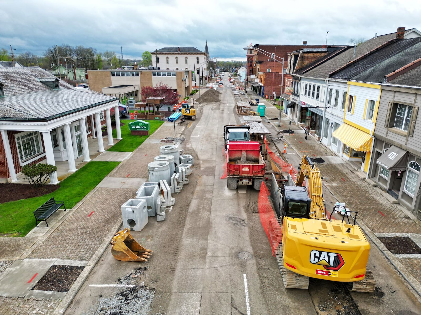 Construction work on South. Main Street in Franklin as seen in April. NICK GRAHAM/STAFF