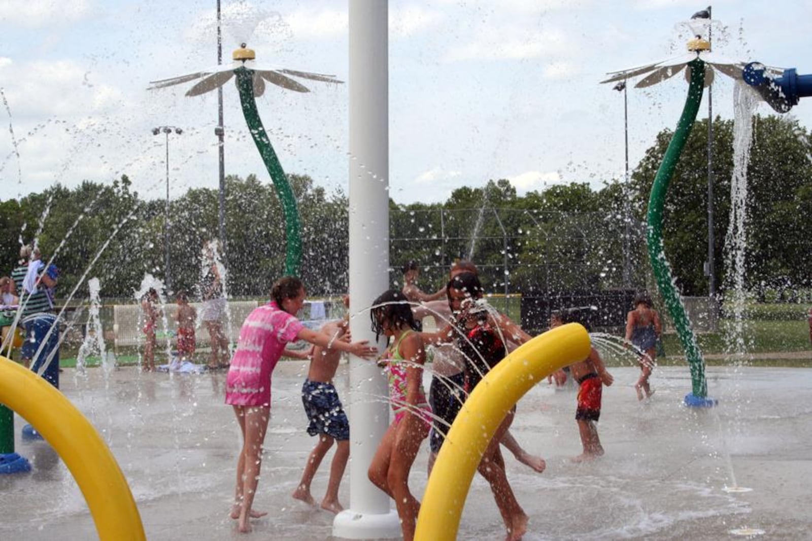 Sprayground at Activity Center Park off N. Main Street in Centerville lets children of all ages have fun getting wet in hot weather.