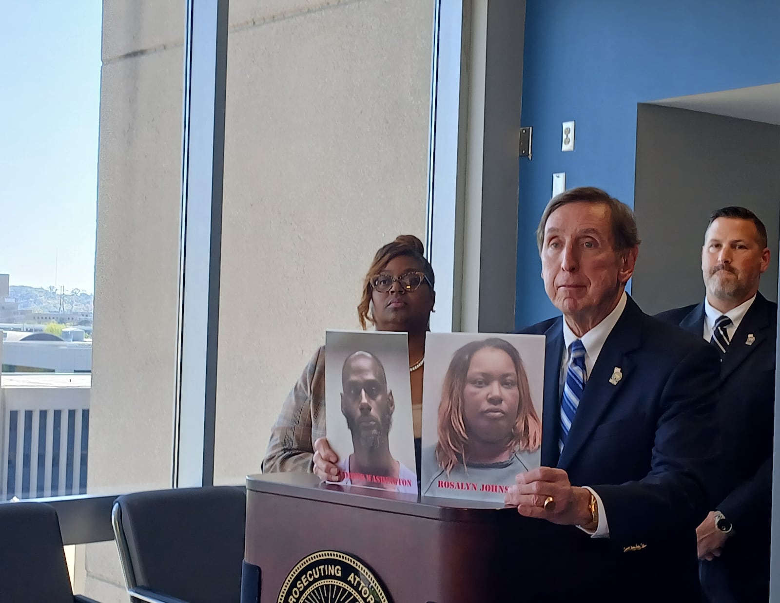 Montgomery County prosecutor Mat Heck Jr. and Montgomery County recorder Stacey Benson-Taylor talked about a case of quitclaim deed fraud during a press conference on Thursday afternoon.