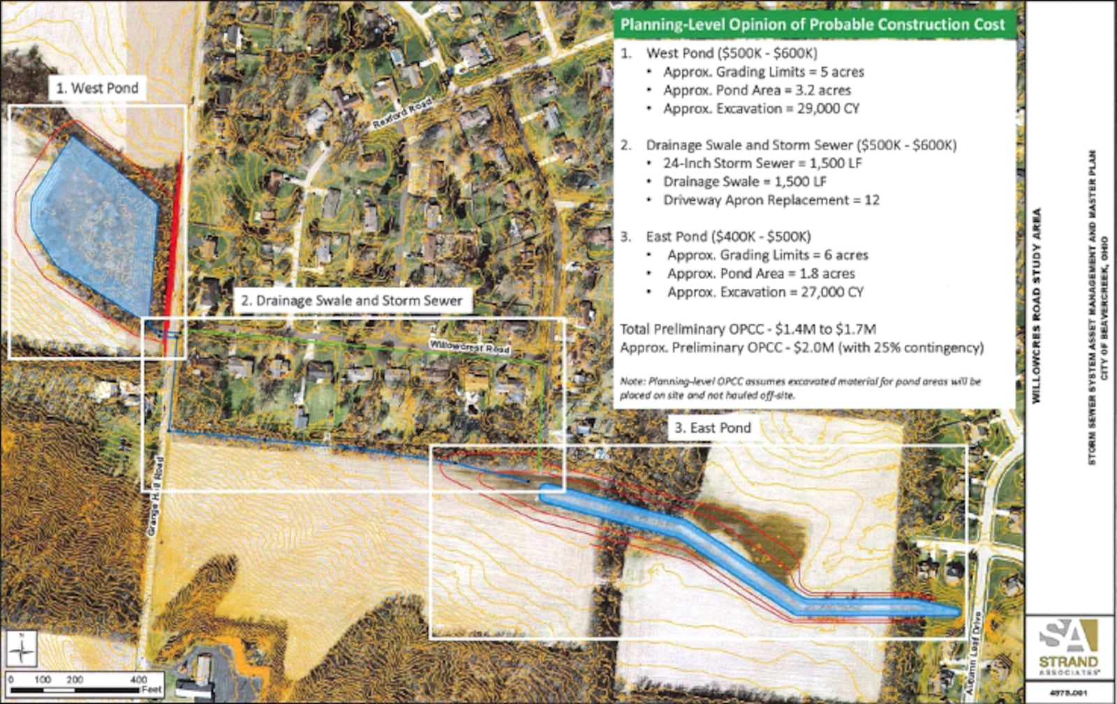 Project design for project to address flooding on Willowcrest Road, a project the city of Beavercreek is funding with American Rescue Plan funds