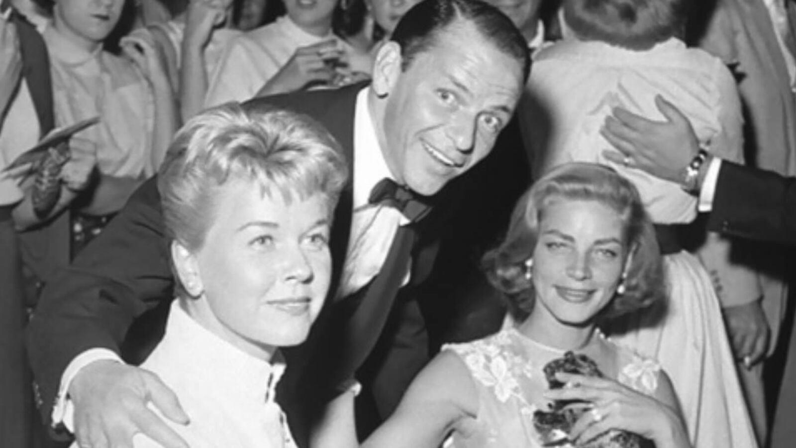 Doris Day, left, enjoys an evening out in Las Vegas with Frank Sinatra and Lauren Bacall in 1956.