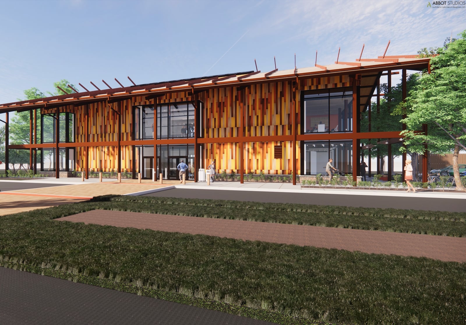 A rendering of the planned interpretive center at Great Council State Park. CONTRIBUTED