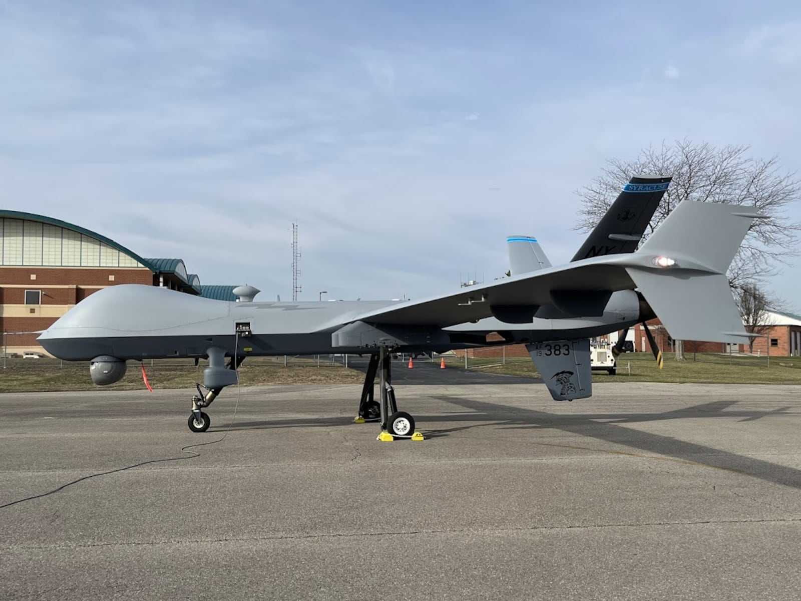 An MQ-9 Reaper drone at Springfield-Beckley Air National Guard Base on Wednesday, March 19, 2025. THOMAS GNAU/STAFF