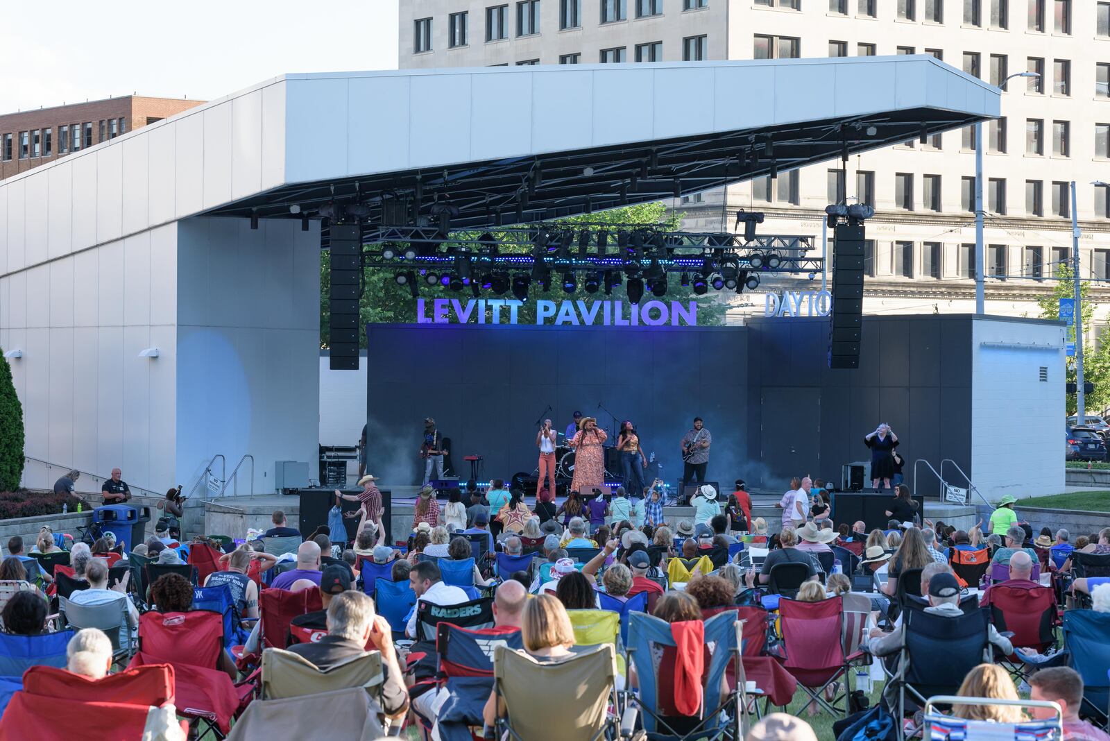 New Orleans, Louisiana-based country music vocal group Chapel Hart played a free concert at Levitt Pavilion in downtown Dayton on Thursday, June 27, 2024 as part of the venue’s summer concert series. TOM GILLIAM / CONTRIBUTING PHOTOGRAPHER