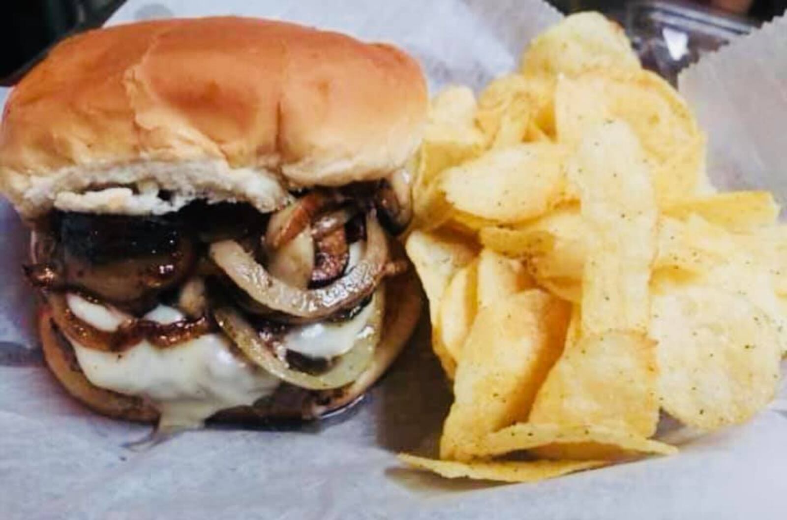 The portabella mushroom burger at Carmichael's Pub.