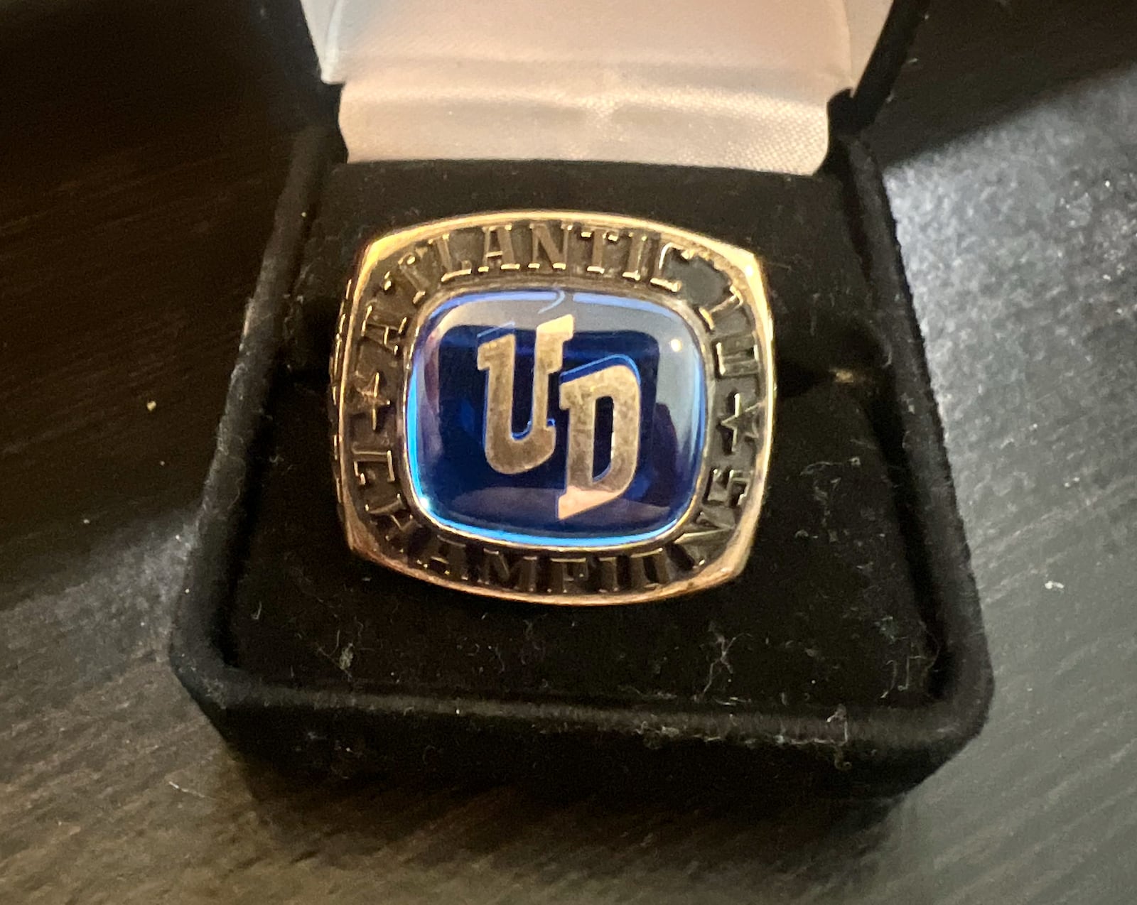 Dayton's 2003 A-10 tournament championship ring. Photo by Dan Helm