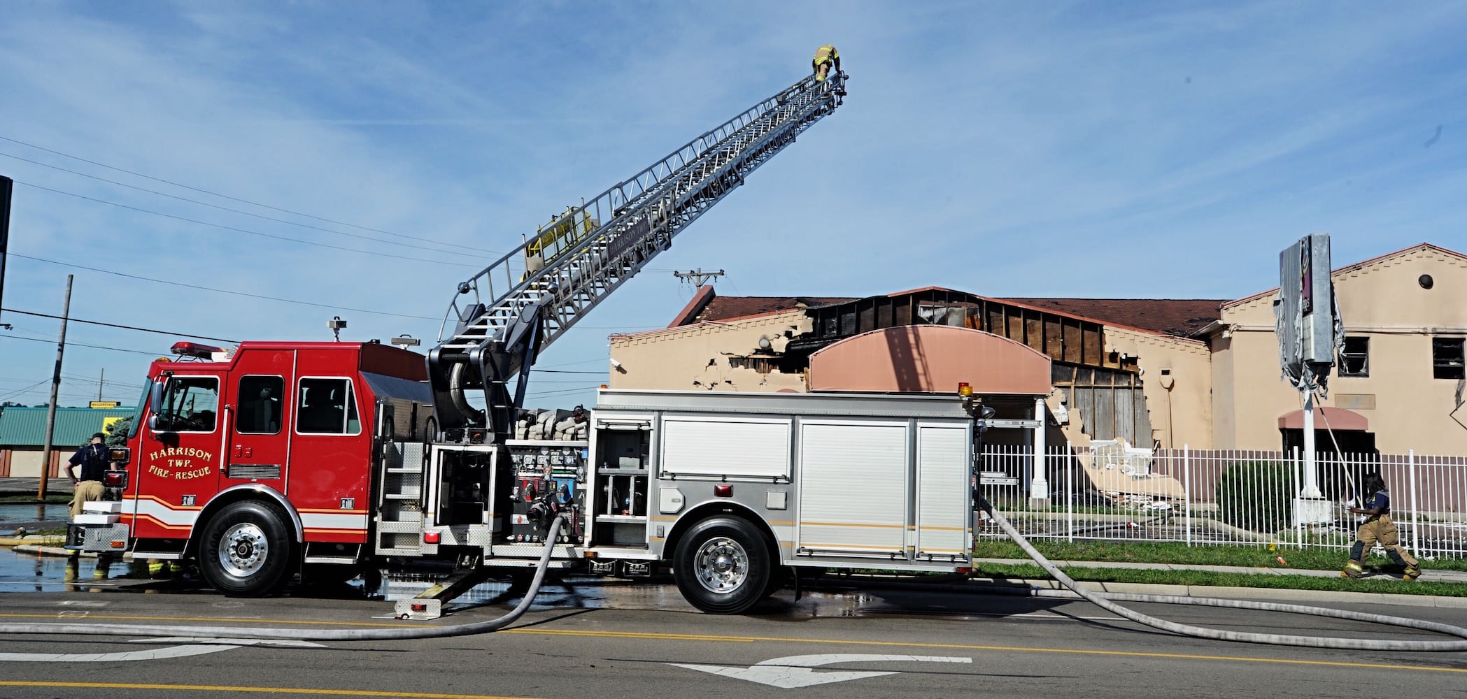 Crews battle fire at former Harem club in Harrison Twp.